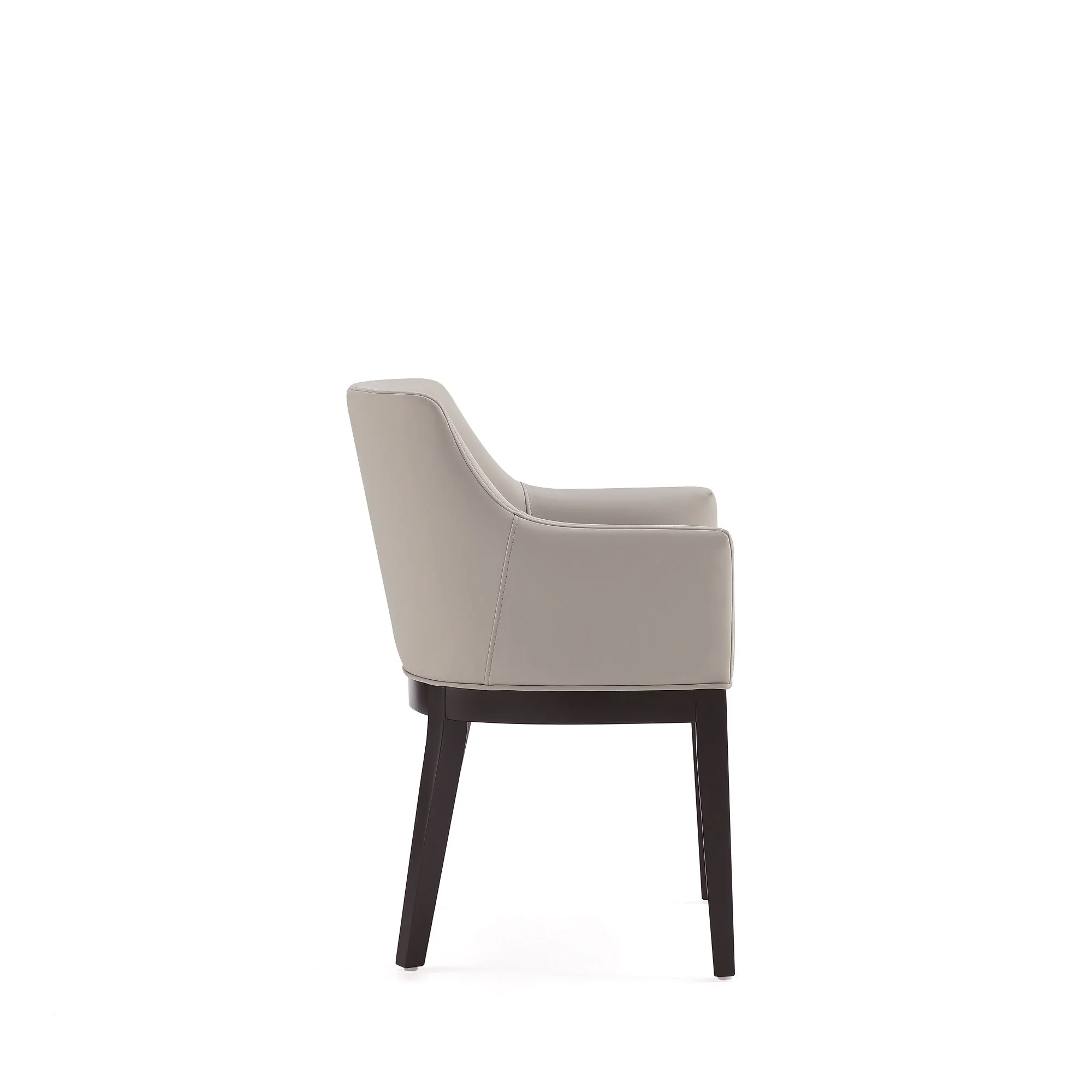 Gansevoort Faux Leather Dining Armchair in Stone Grey (set of 2) - Image 5