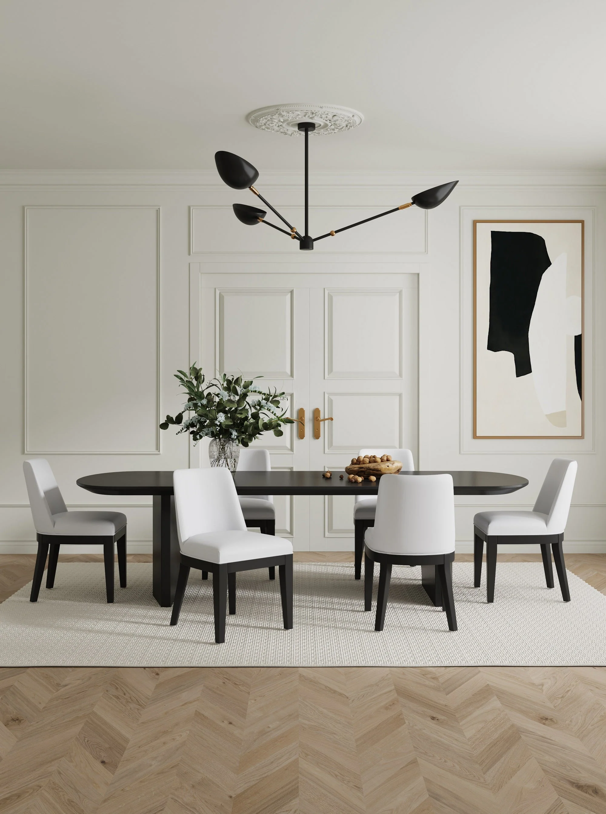 Gansevoort Faux Leather Dining Chair in Cream (set of 2) - Image 2