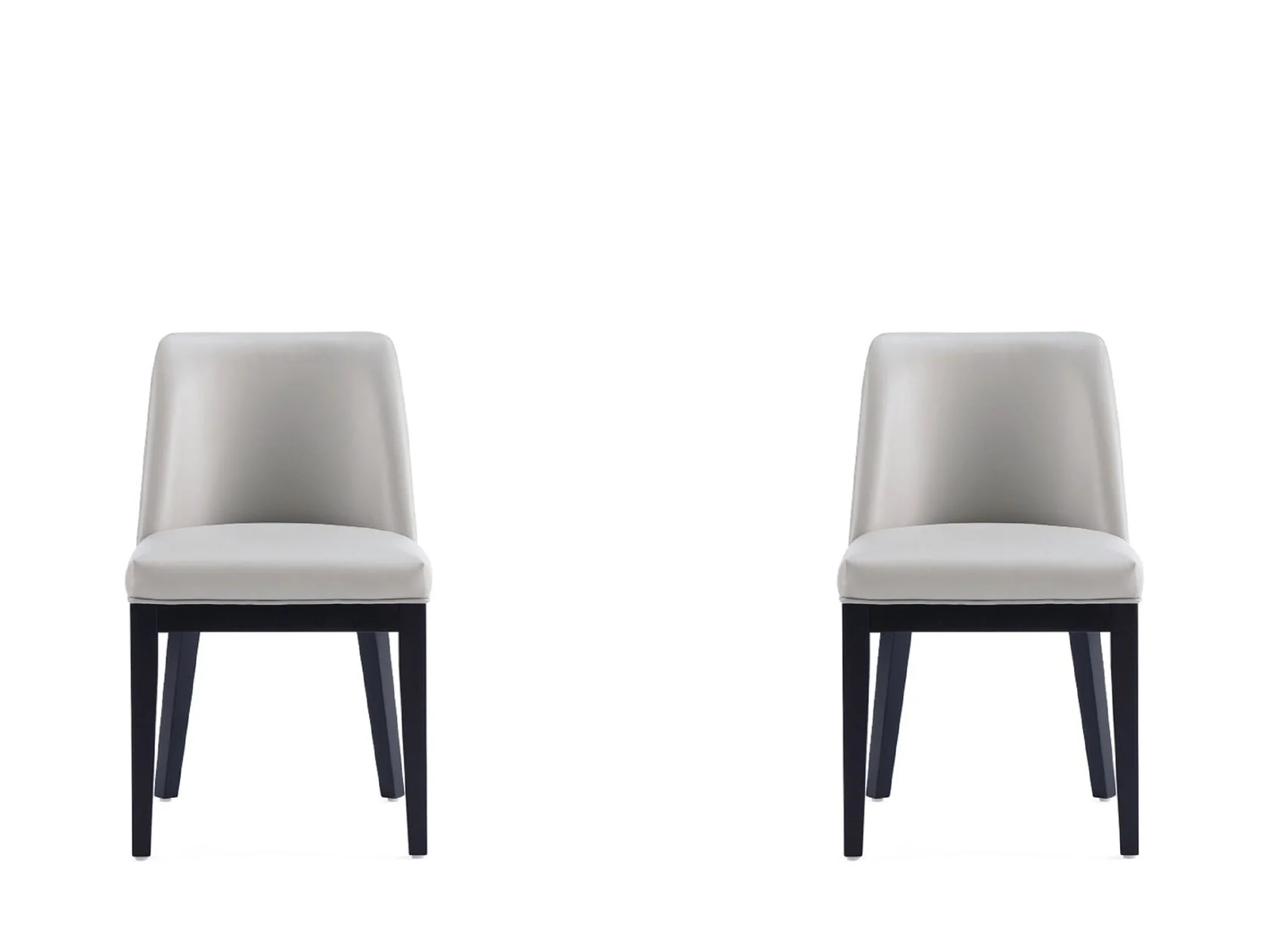 Gansevoort Faux Leather Dining Chair in Light Grey (set of 2)