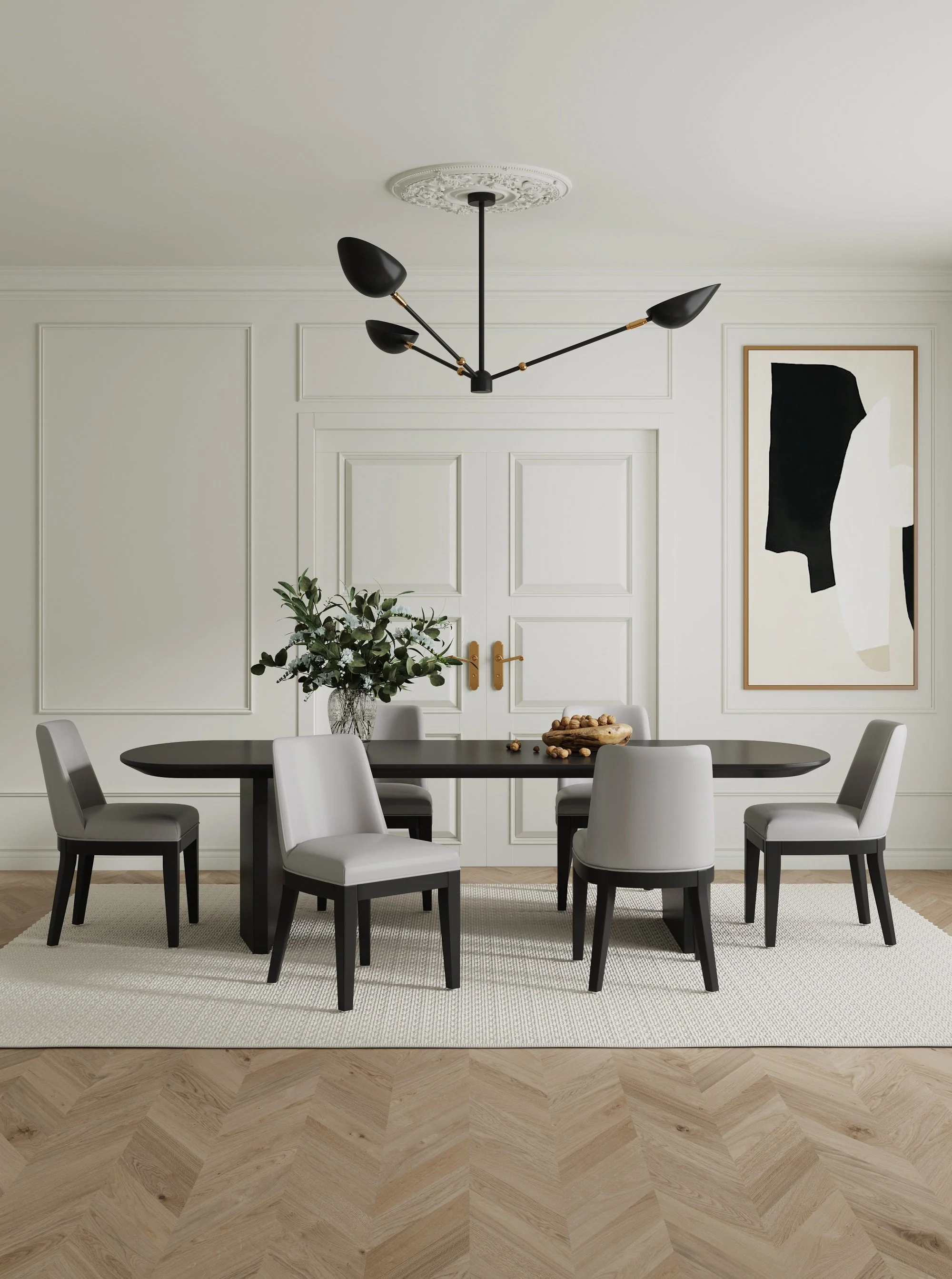 Gansevoort Faux Leather Dining Chair in Light Grey (set of 2) - Image 2