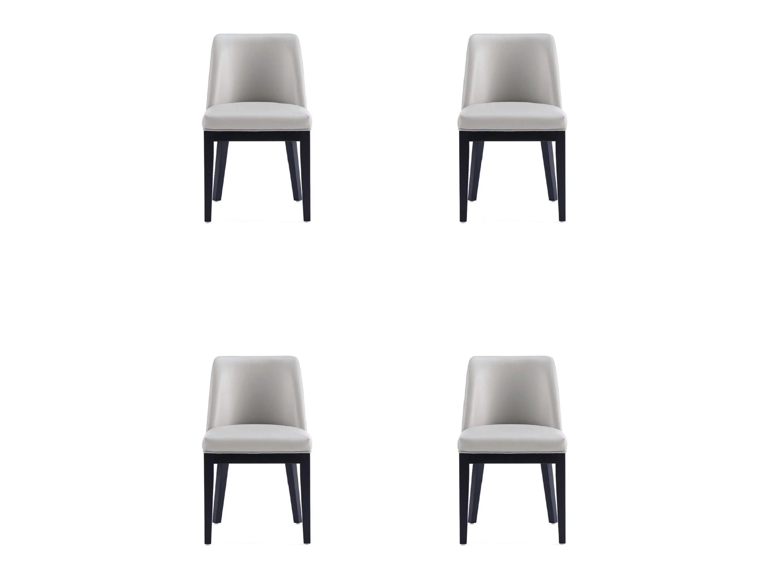 Gansevoort Faux Leather Dining Chair in Light Grey (set of 4)