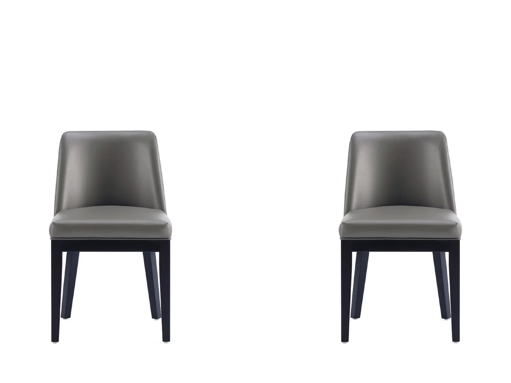 Gansevoort Faux Leather Dining Chair in Pebble Grey (set of 2)