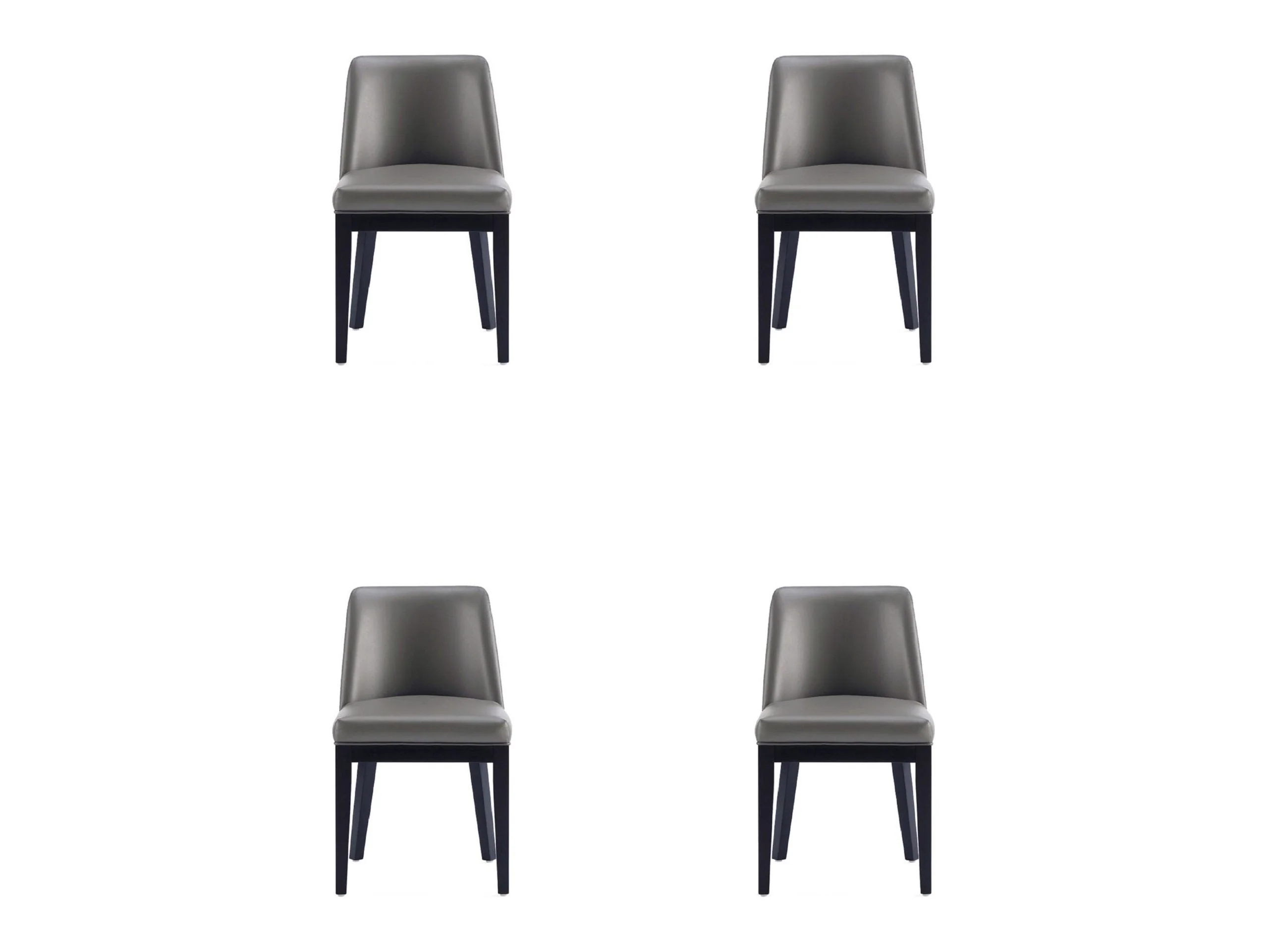 Gansevoort Faux Leather Dining Chair in Pebble Grey (set of 4)