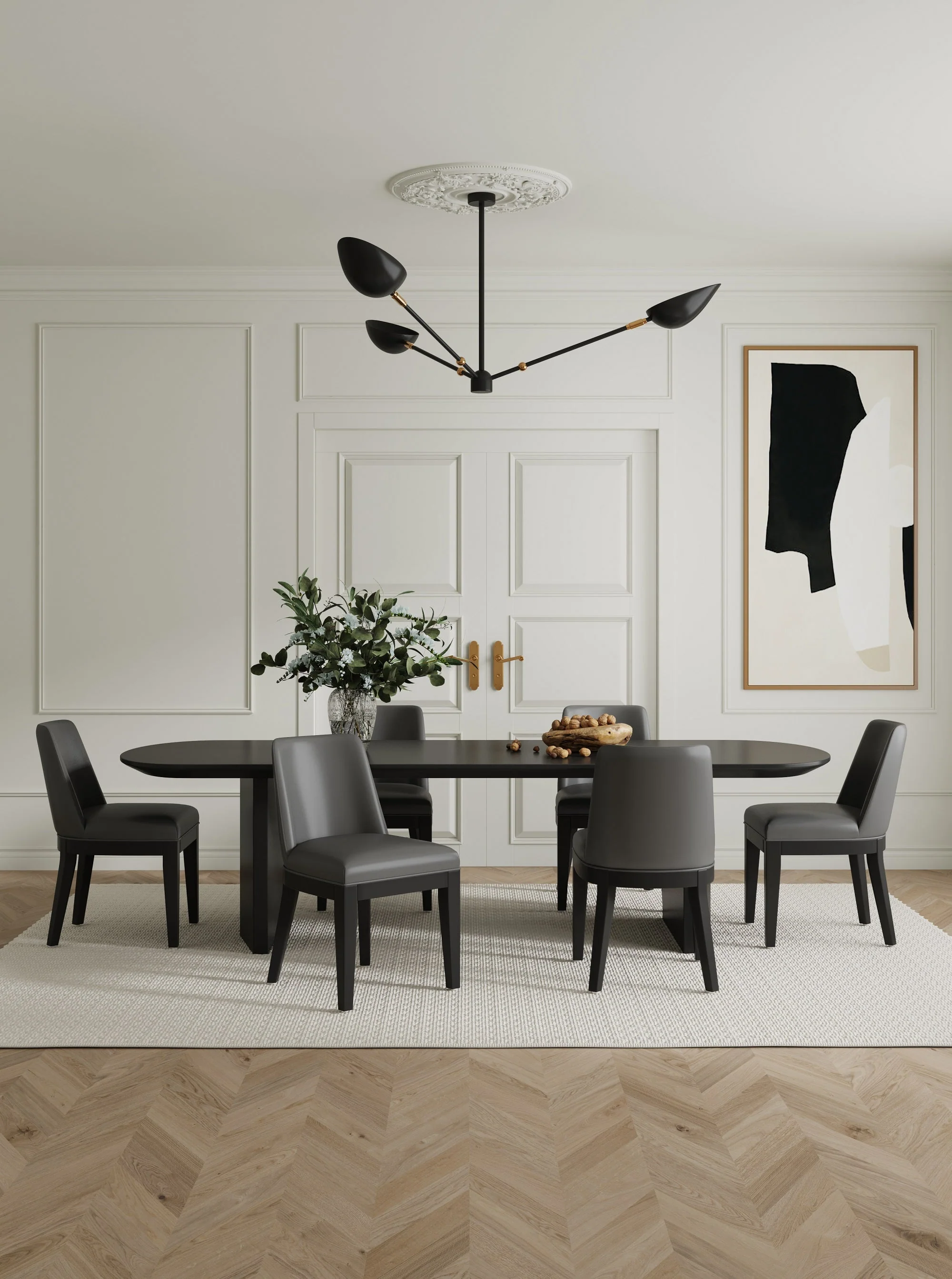 Gansevoort Faux Leather Dining Chair in Pebble Grey (set of 4) - Image 2