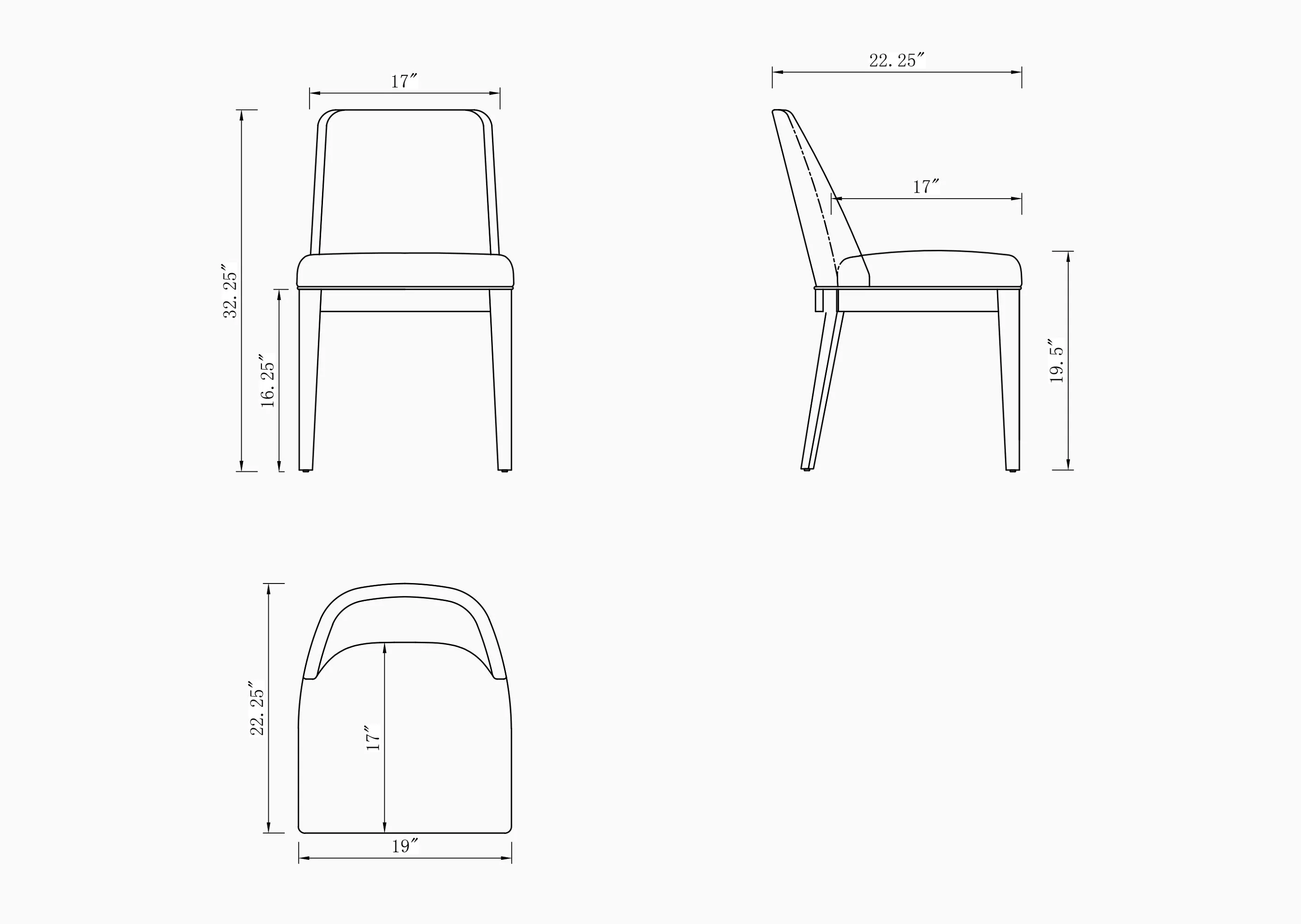 Gansevoort Faux Leather Dining Chair in Pebble Grey (set of 4) - Image 3