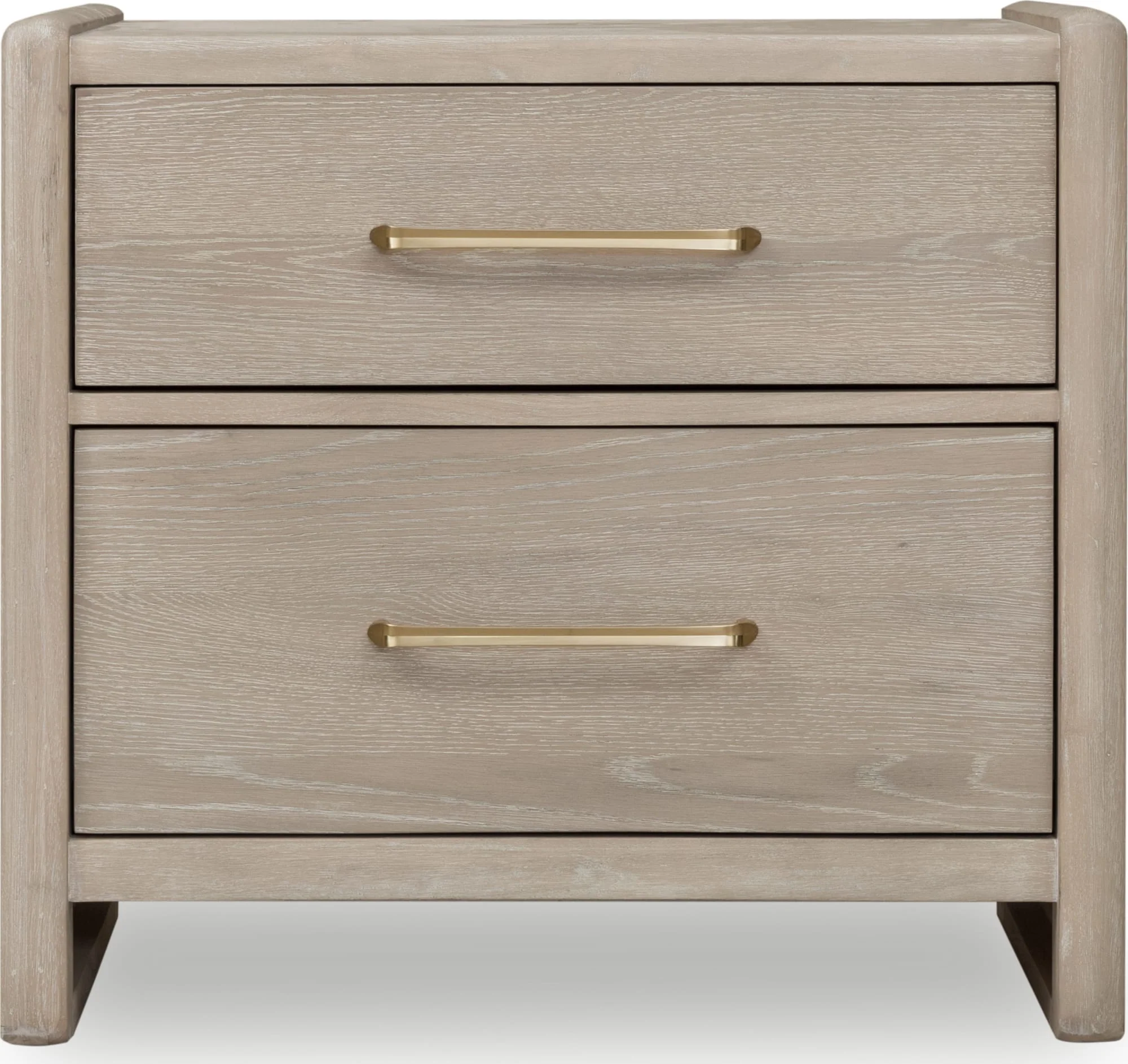 Gardenia Chai Two Drawer Oak Wood Nightstand - Image 3