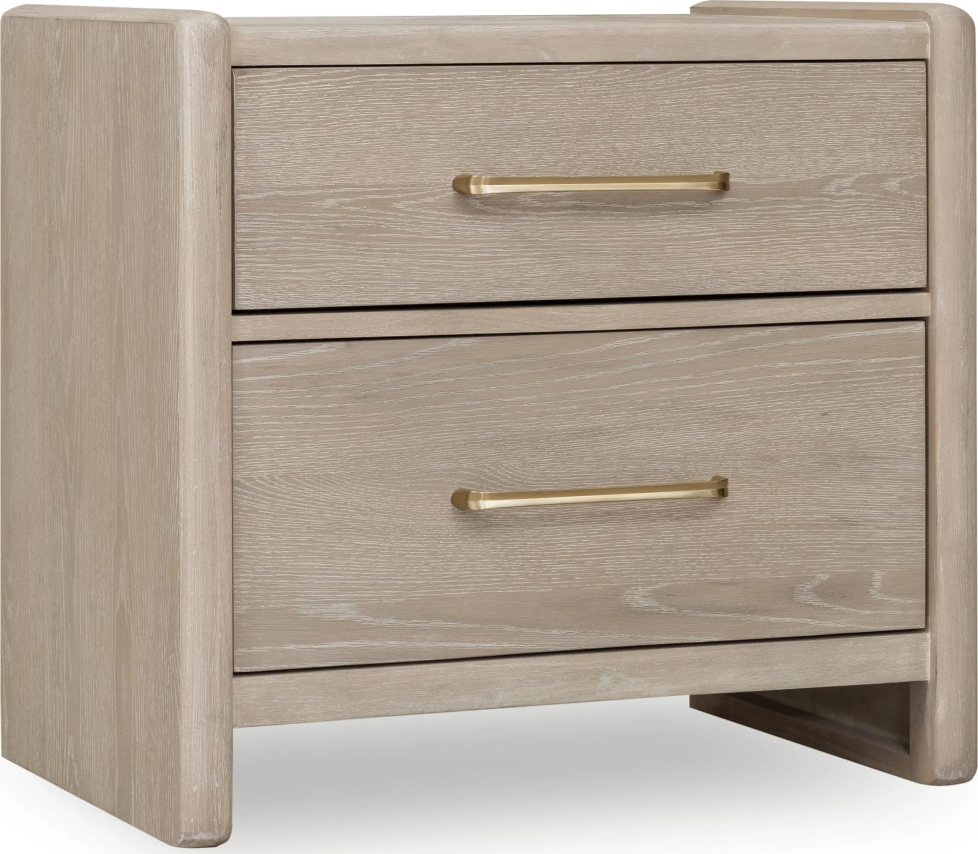Gardenia Chai Two Drawer Oak Wood Nightstand - Image 4