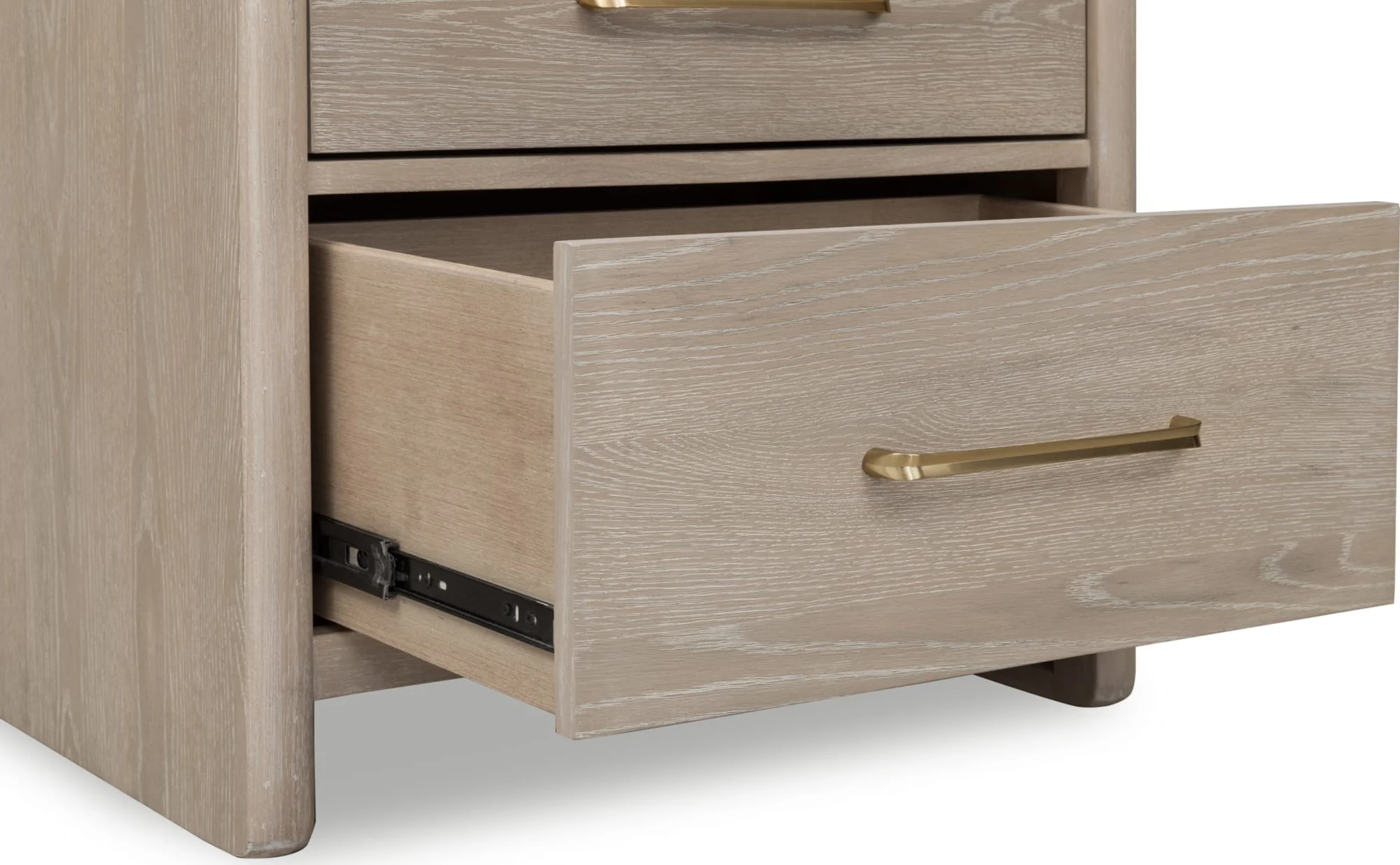 Gardenia Chai Two Drawer Oak Wood Nightstand - Image 5