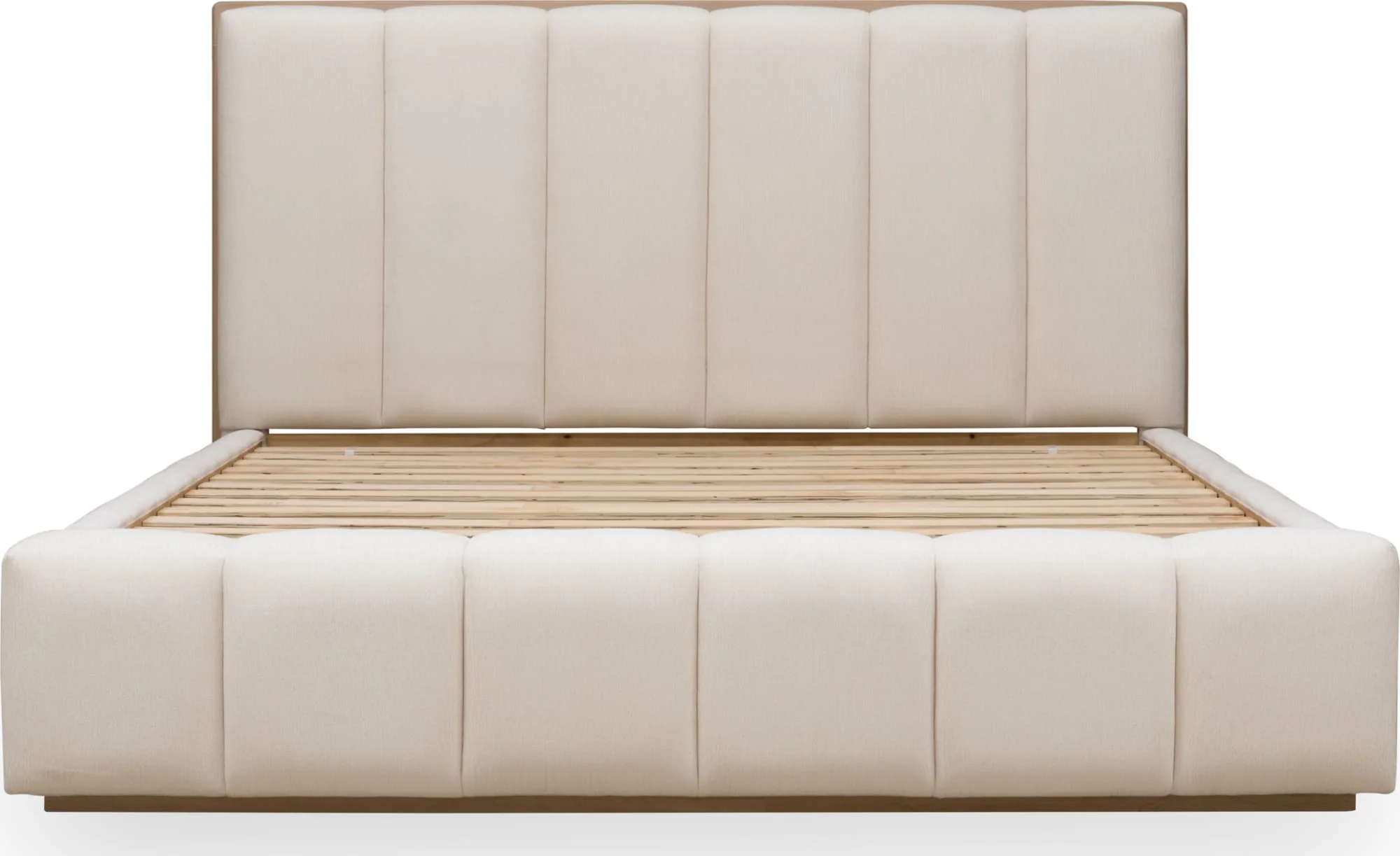 Gardenia Cotton/Chai Wood Frame Upholstered California King Platform Bed - Image 7