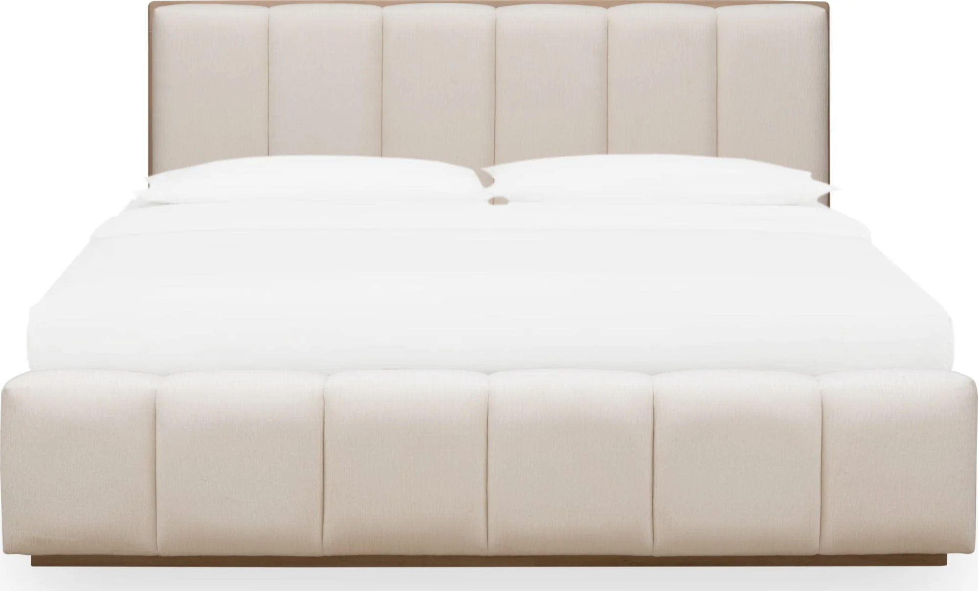 Gardenia Cotton/Chai Wood Frame Upholstered King Platform Bed - Image 3