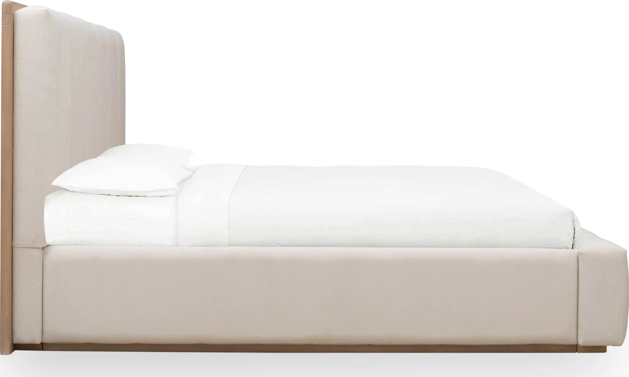 Gardenia Cotton/Chai Wood Frame Upholstered King Platform Bed - Image 5