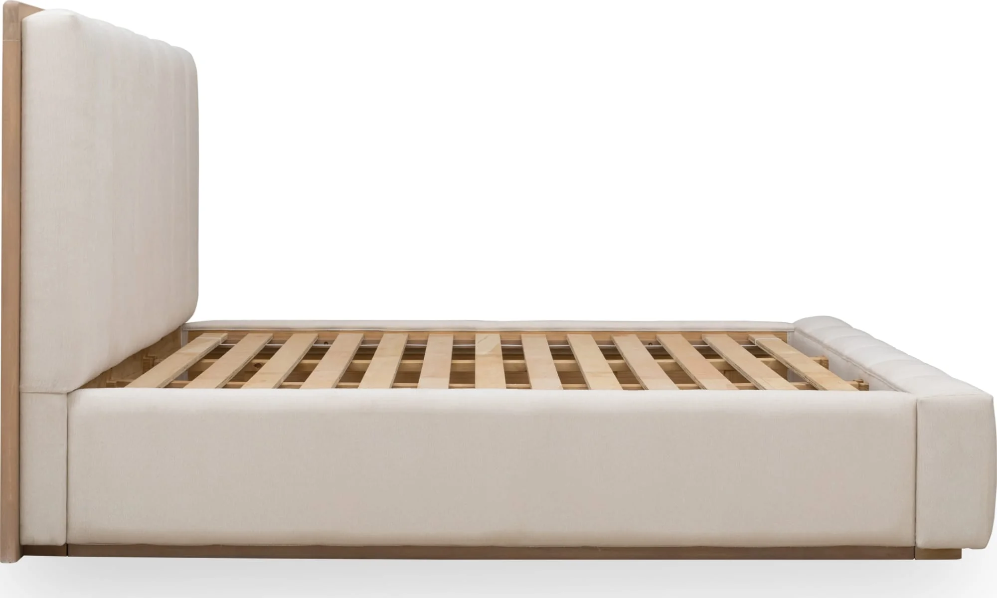 Gardenia Cotton/Chai Wood Frame Upholstered King Platform Bed - Image 8