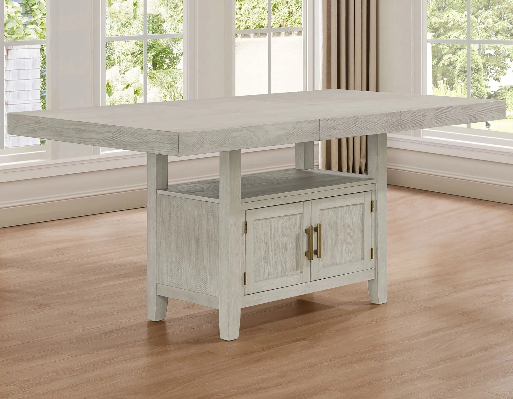 Garland 60-80″ Counter Table with 20″ Leaf, Greige Finish - Image 2