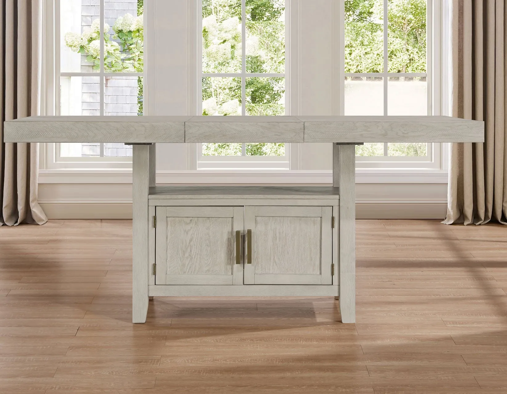 Garland 60-80″ Counter Table with 20″ Leaf, Greige Finish - Image 4