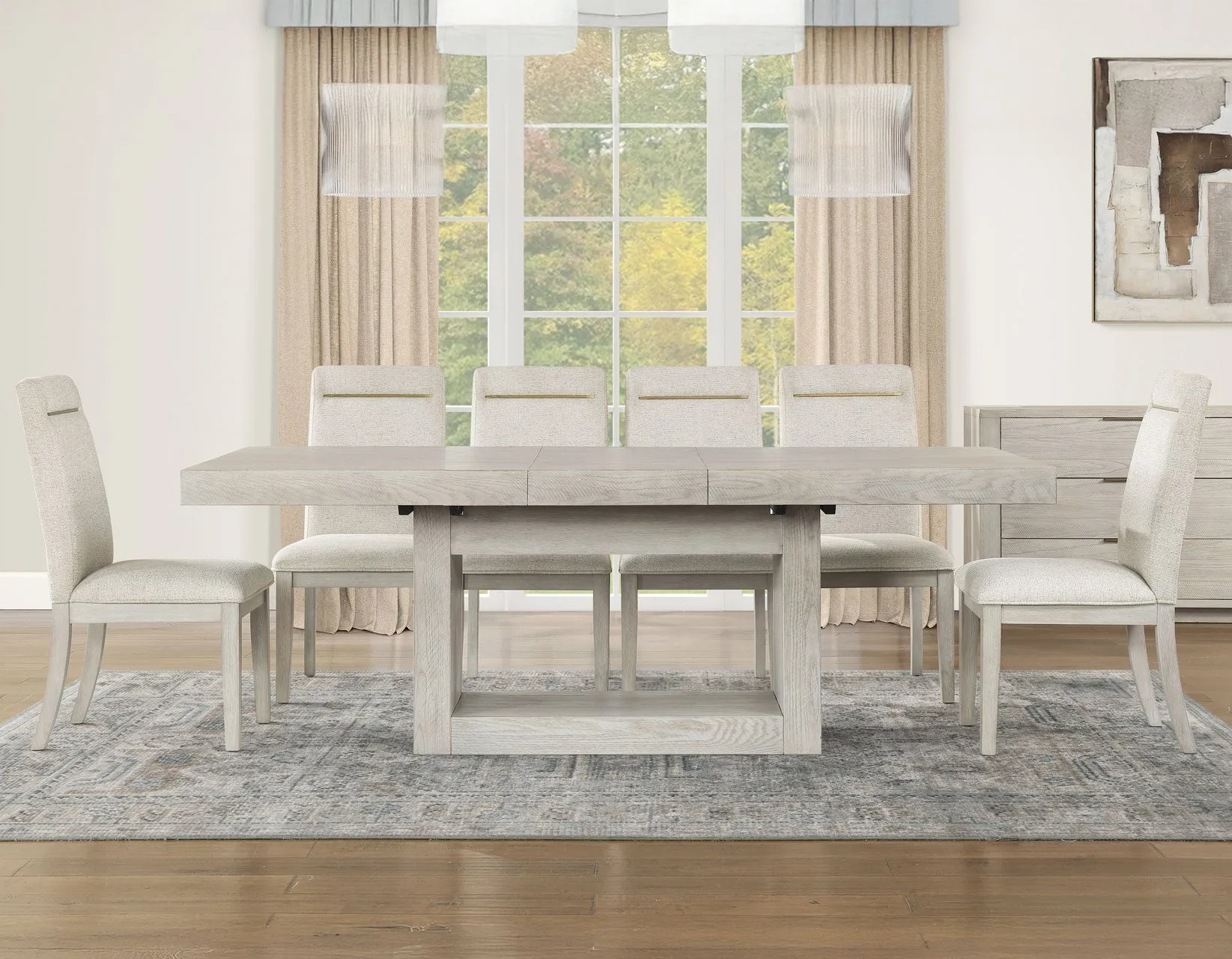 Garland Distressed Greige Dining Room Set
