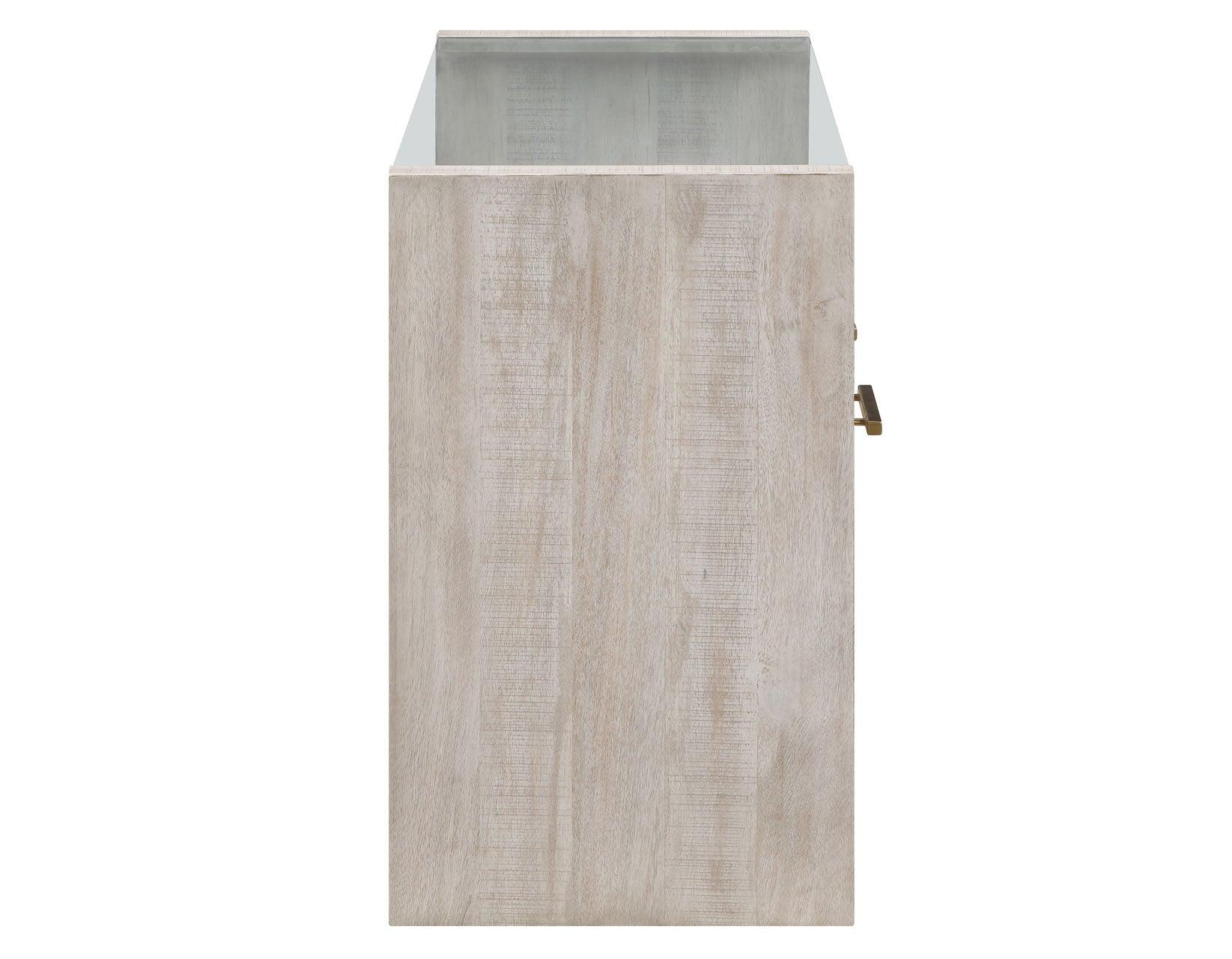 Garland Glass Top Sofa Table, Washed Parchment Finish - Image 3