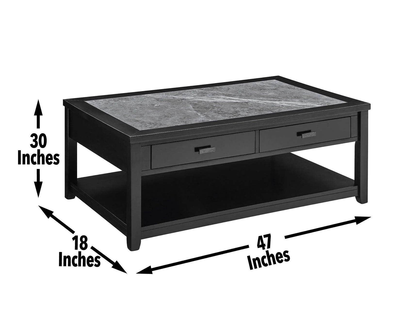 Garvine Sintered Stone Coffee Table with Casters - Image 10