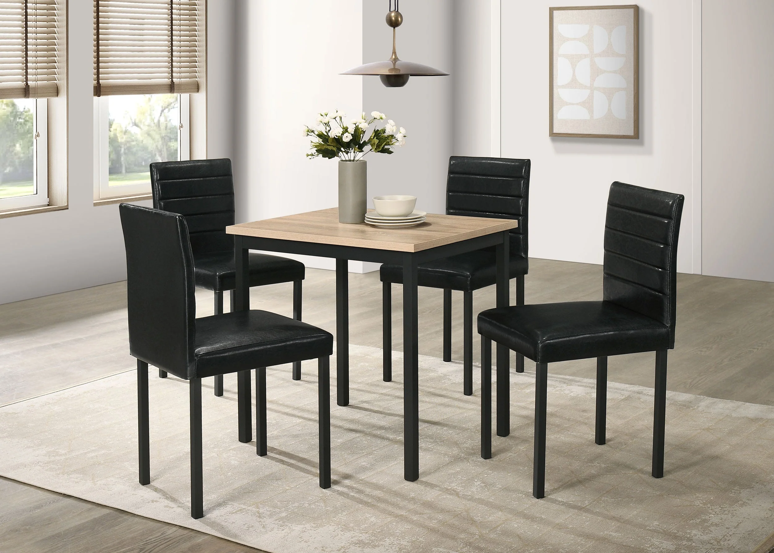 Garza Black Upholstered Dining Side Chair (Set of 4) - Image 13