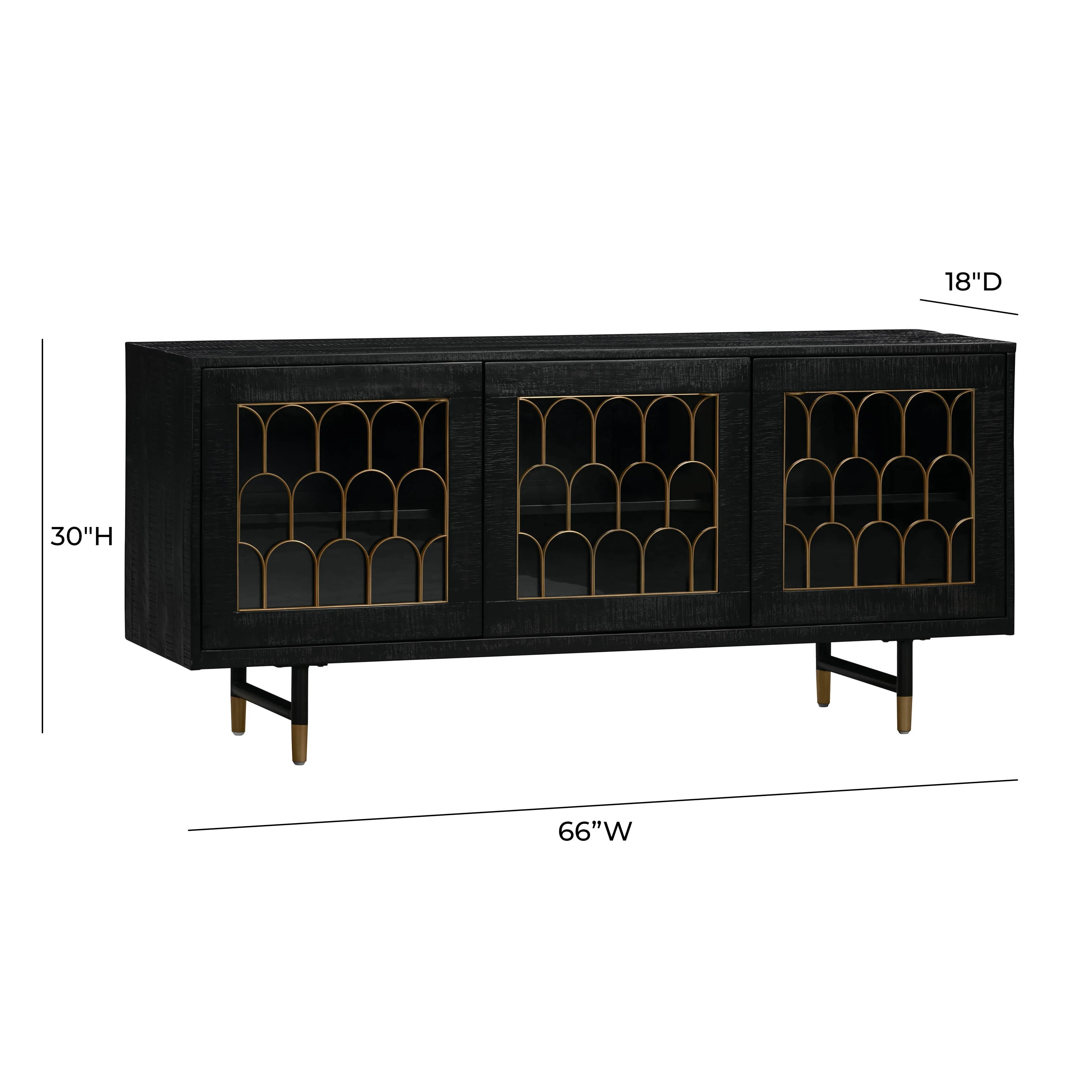 Gatsby Black Acacia Wood 66" Buffet - Image 8