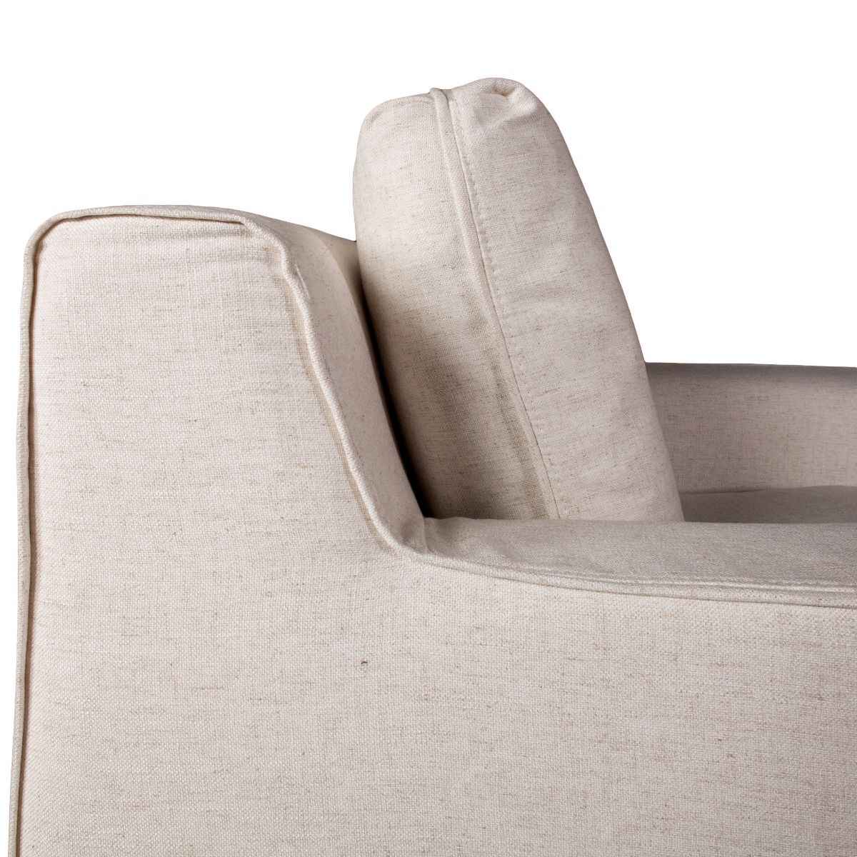 Gatsby Palladium Swivel Accent Chair in White Linen Slipcover - Image 7