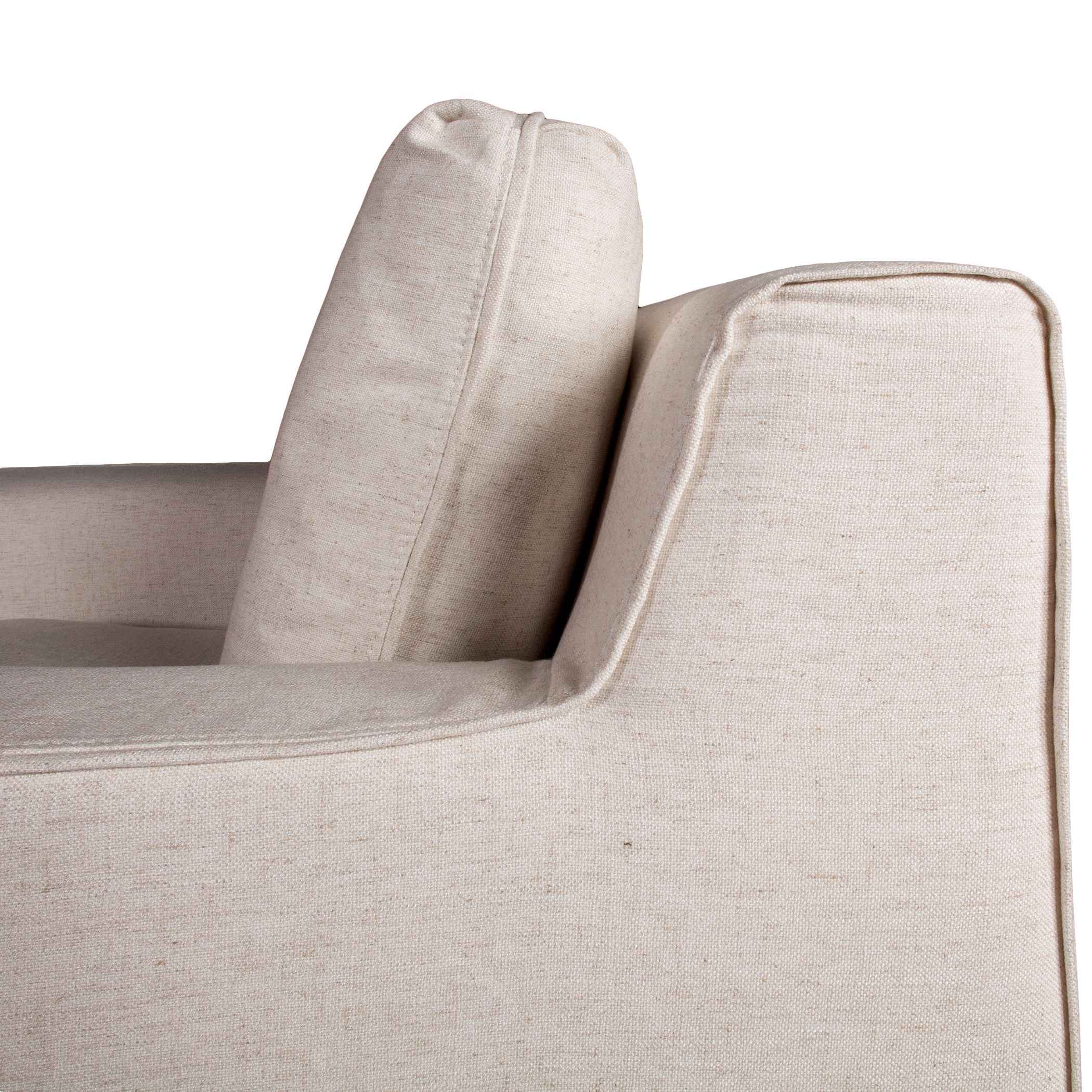 Gatsby Palladium Swivel Accent Chair in White Linen Slipcover - Image 9