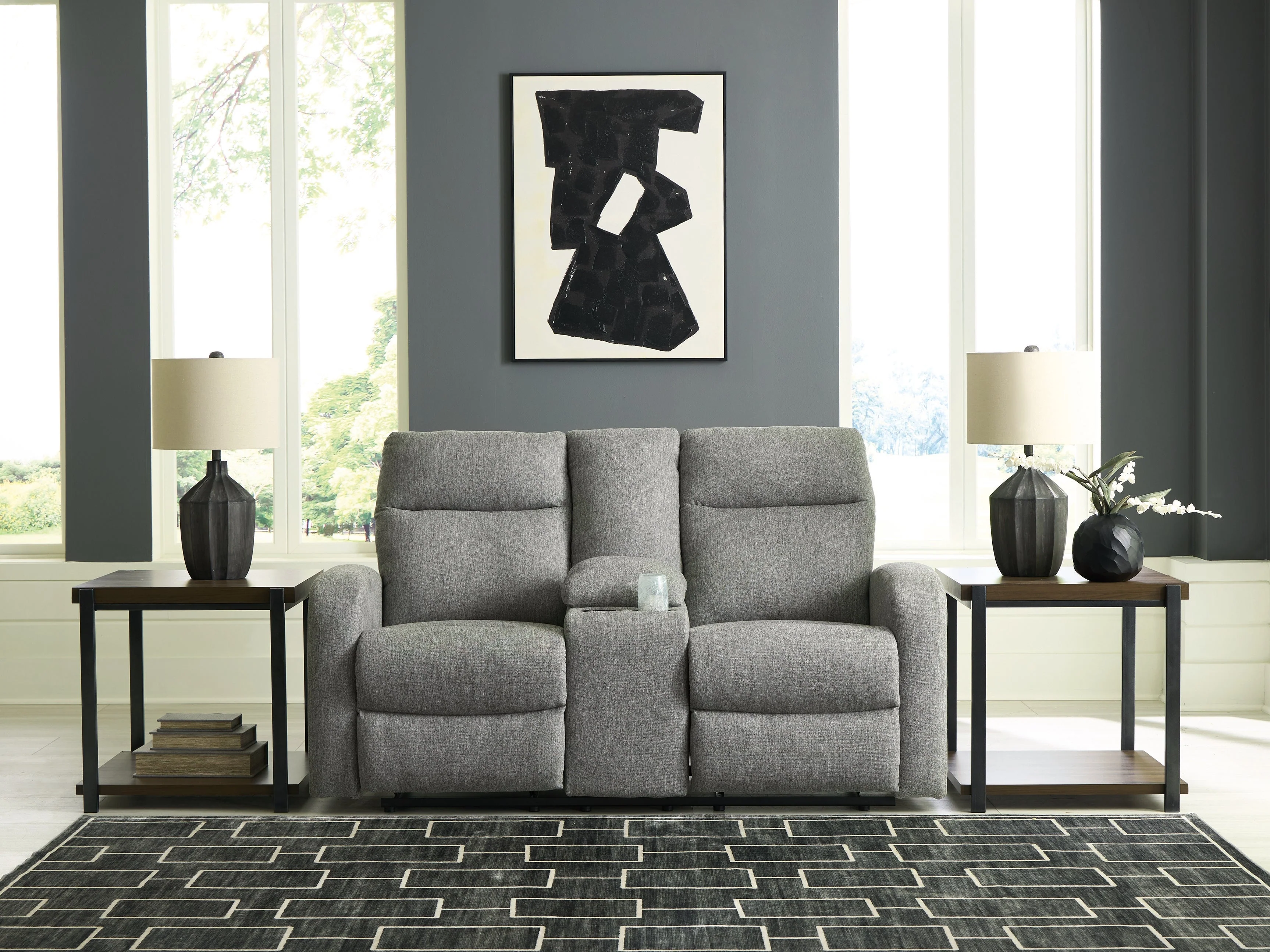 Gauntlet Sterling Manual Reclining Loveseat with Console