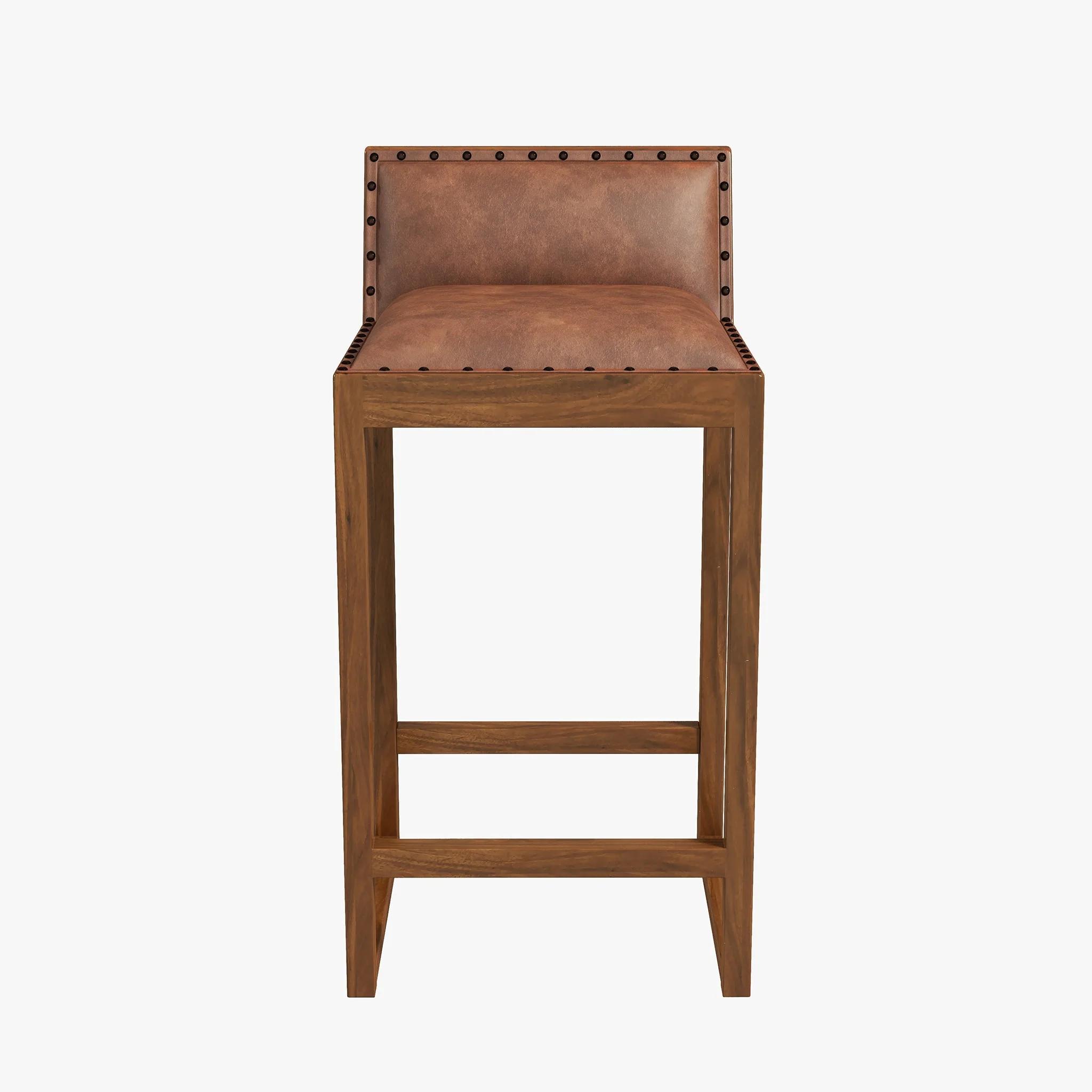 Gavin 25'' Solid Wood Genuine Leather Counter Stool - Image 10