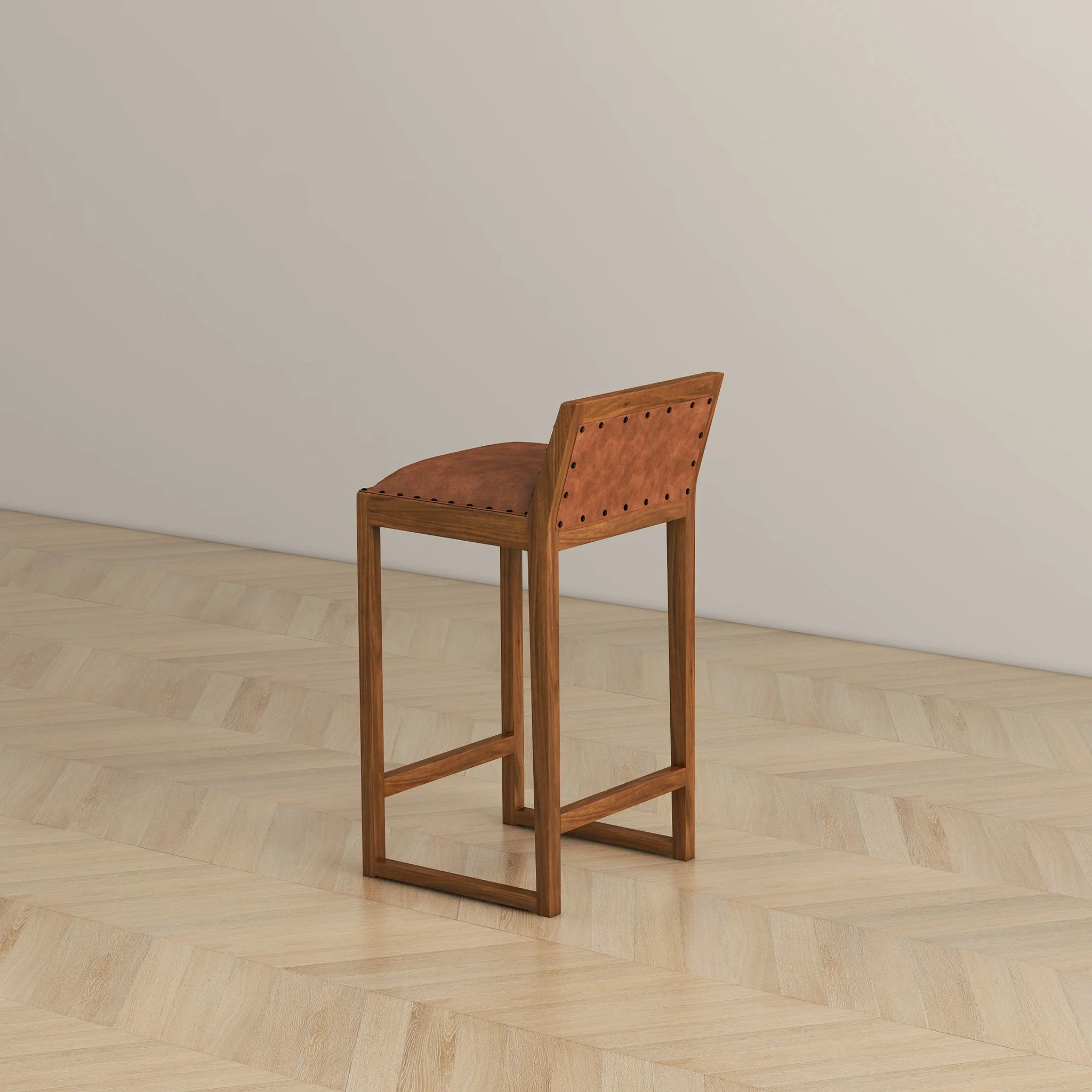 Gavin 25'' Solid Wood Genuine Leather Counter Stool - Image 8