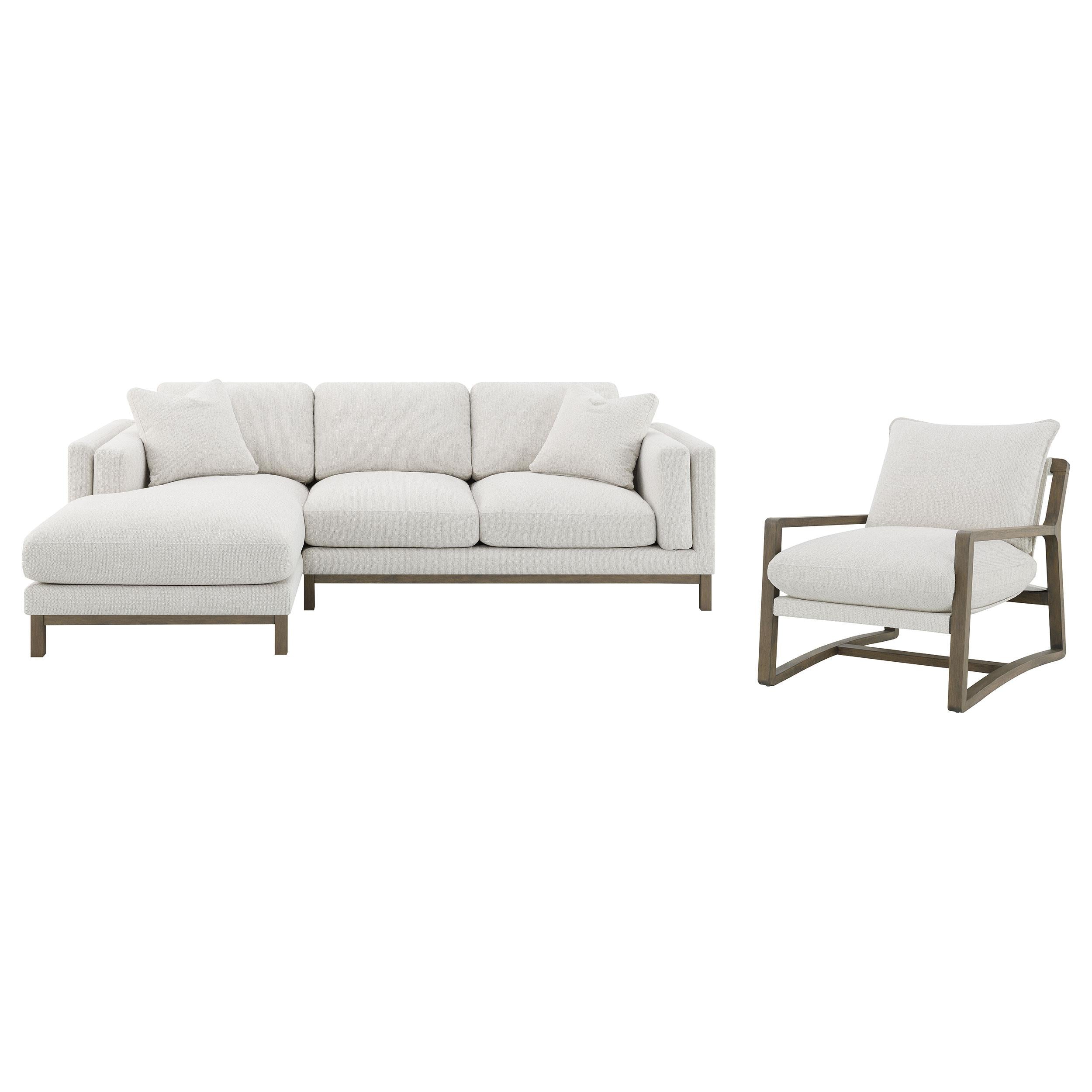 Geneva Sand Boucle Wood Arm Accent Chair - Image 9