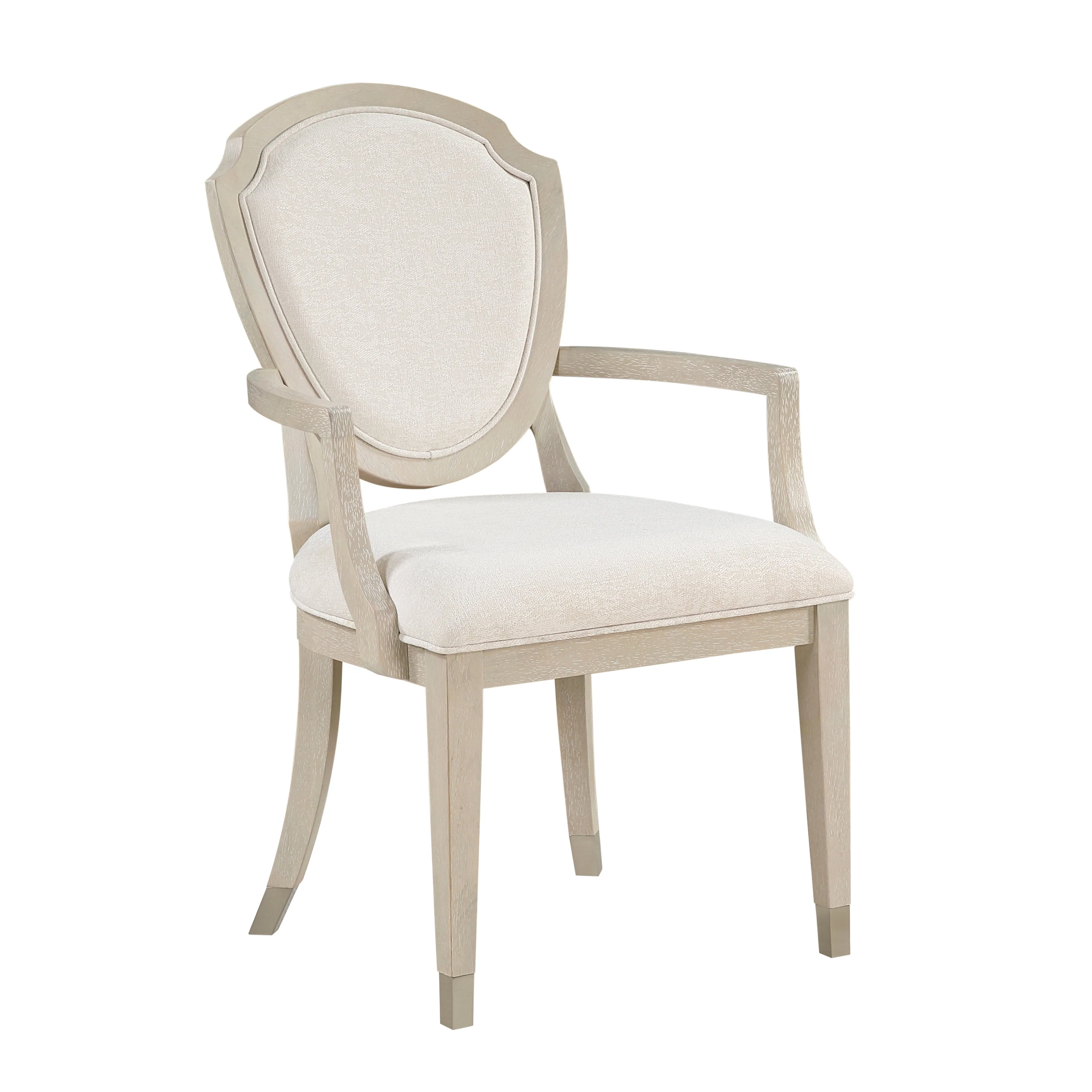 Genoa Light Oak/Ivory Dining Arm Chair, Set of 2