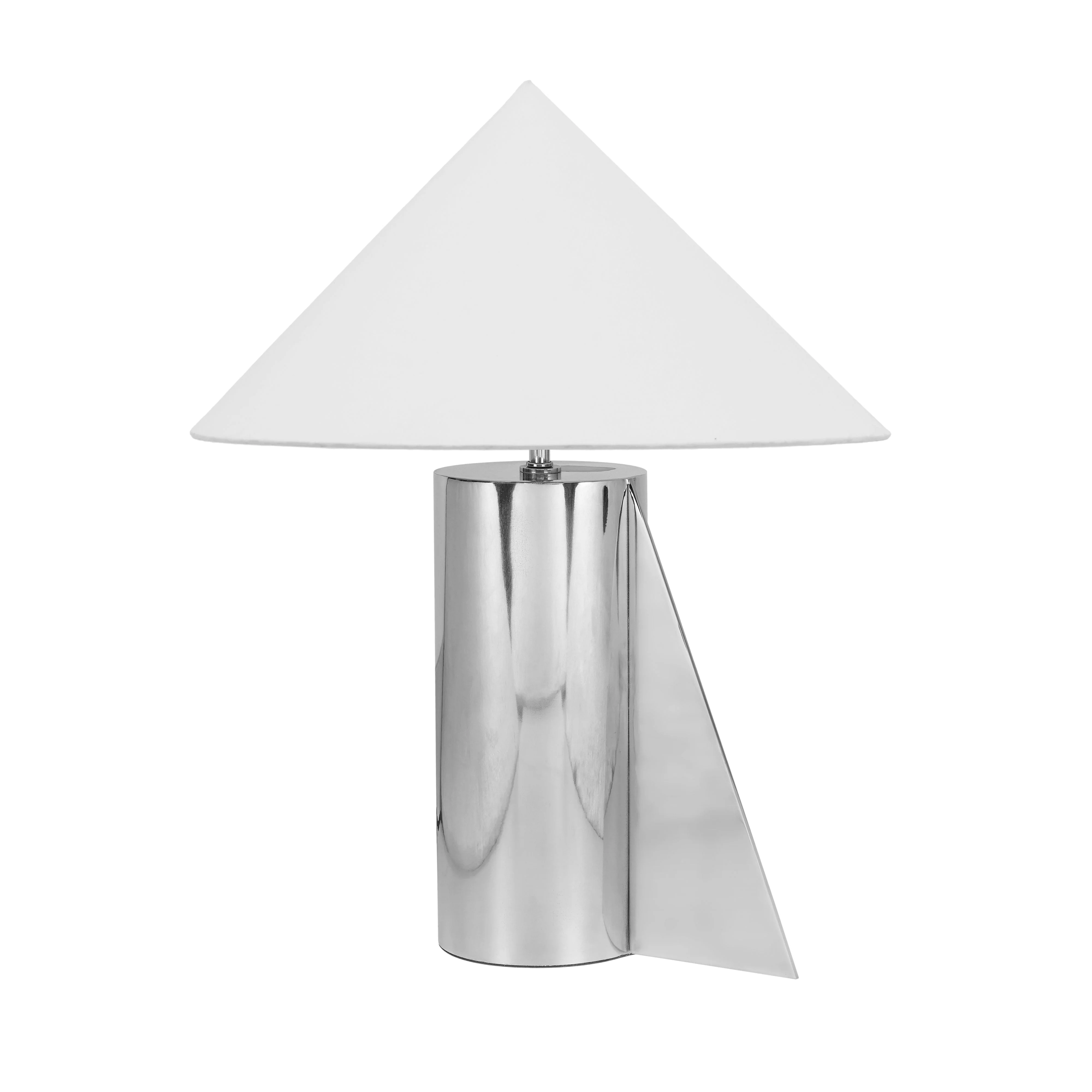 Geo Angled Chrome Table Lamp - Image 3