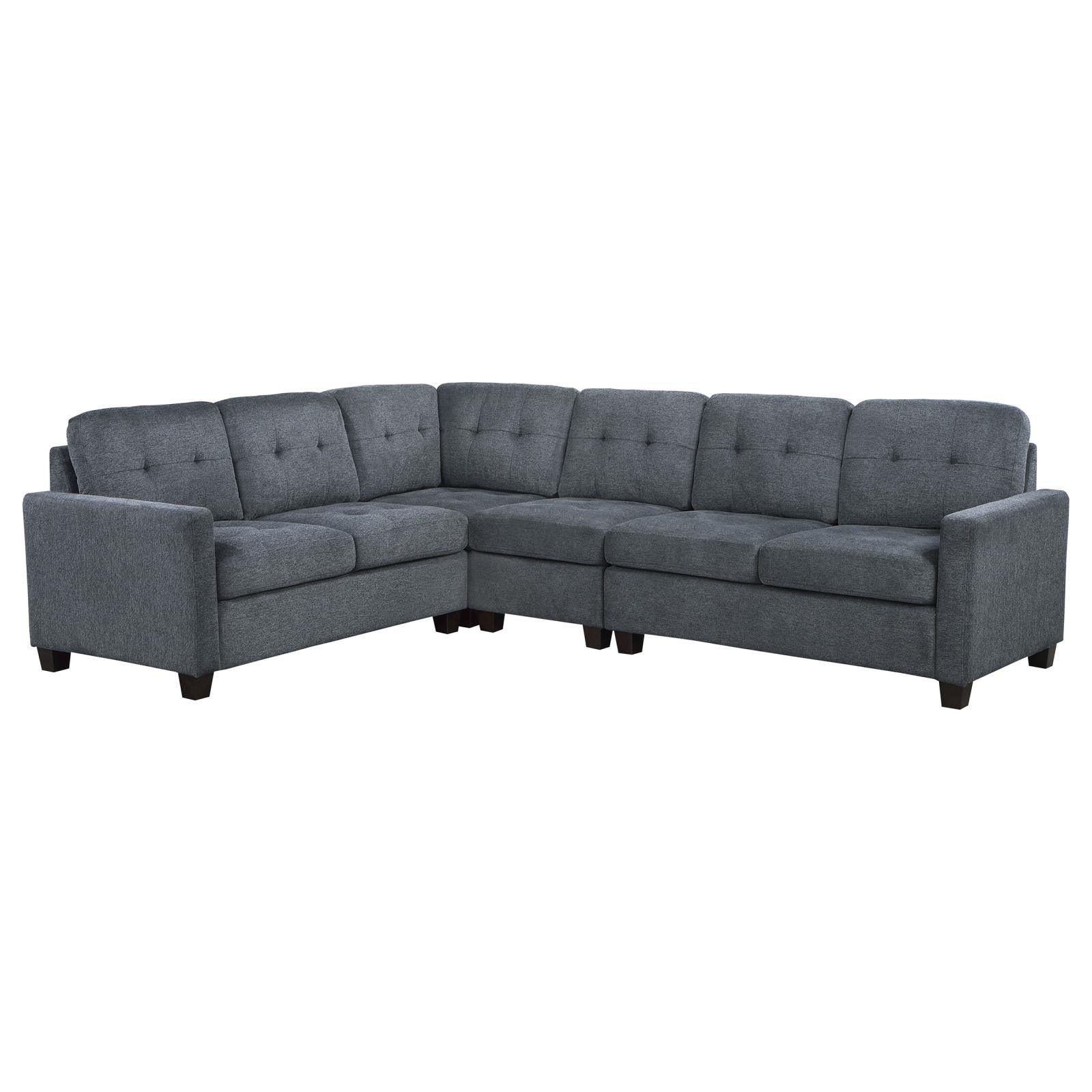 Georgina Steel Grey 4-piece Upholstered Modular Sectional Sofa - Image 2