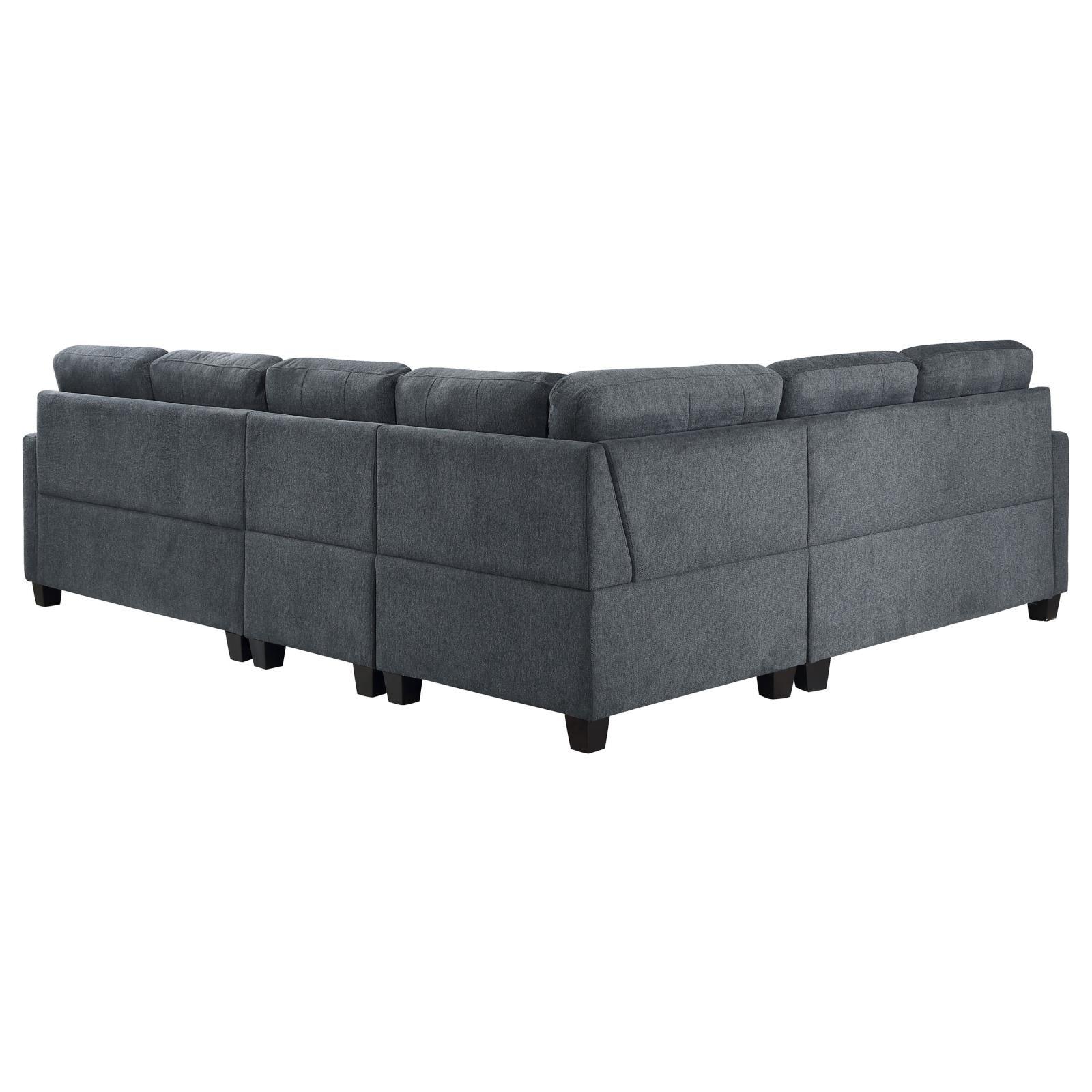 Georgina Steel Grey 4-piece Upholstered Modular Sectional Sofa - Image 4