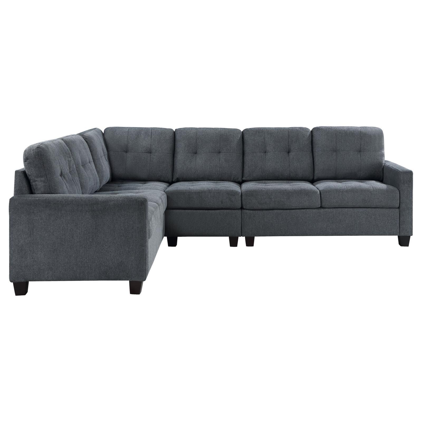 Georgina Steel Grey 4-piece Upholstered Modular Sectional Sofa - Image 5