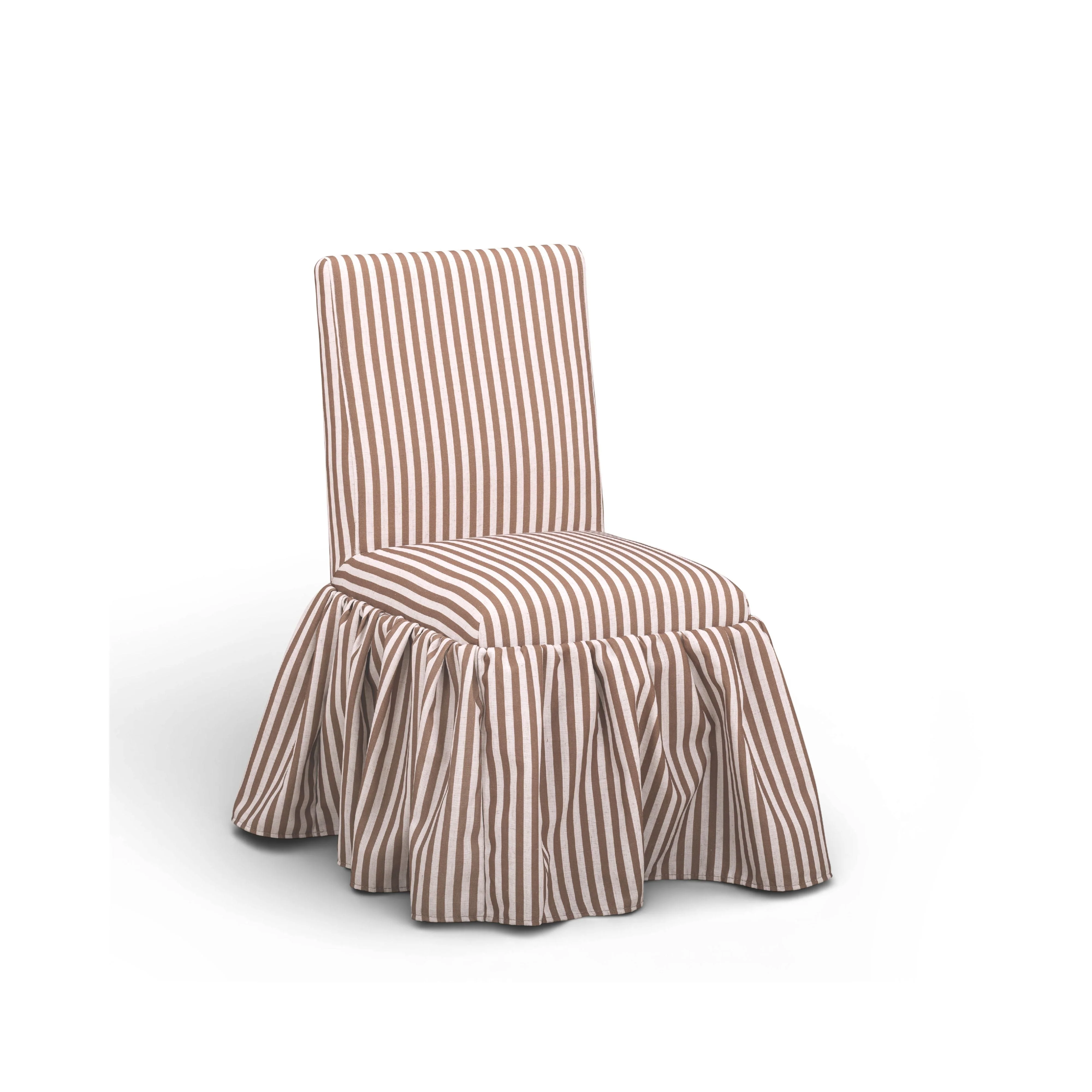 Gertrude Striped Performance Linen Skirted Dining Chair