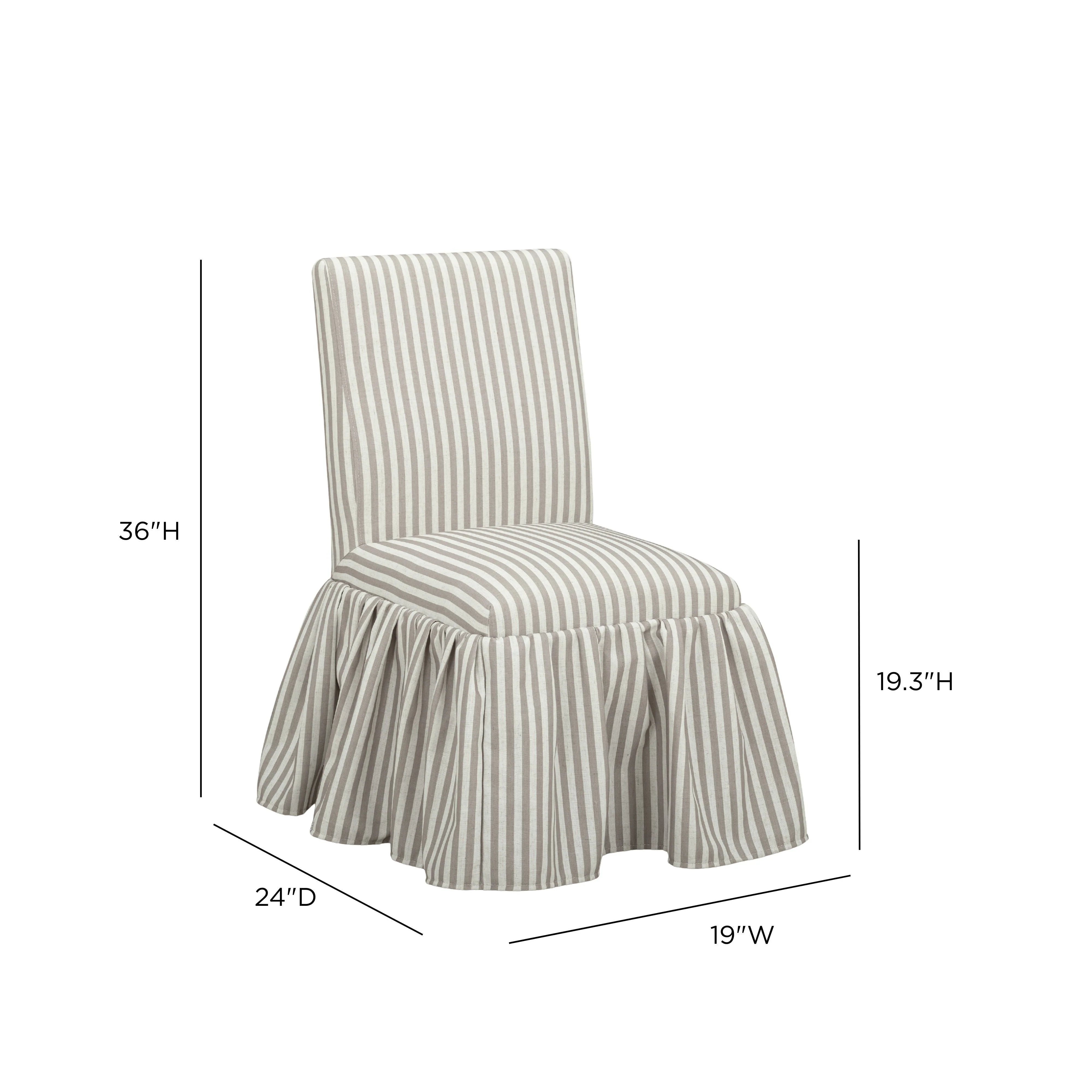 Gertrude Striped Performance Linen Skirted Dining Chair - Image 12