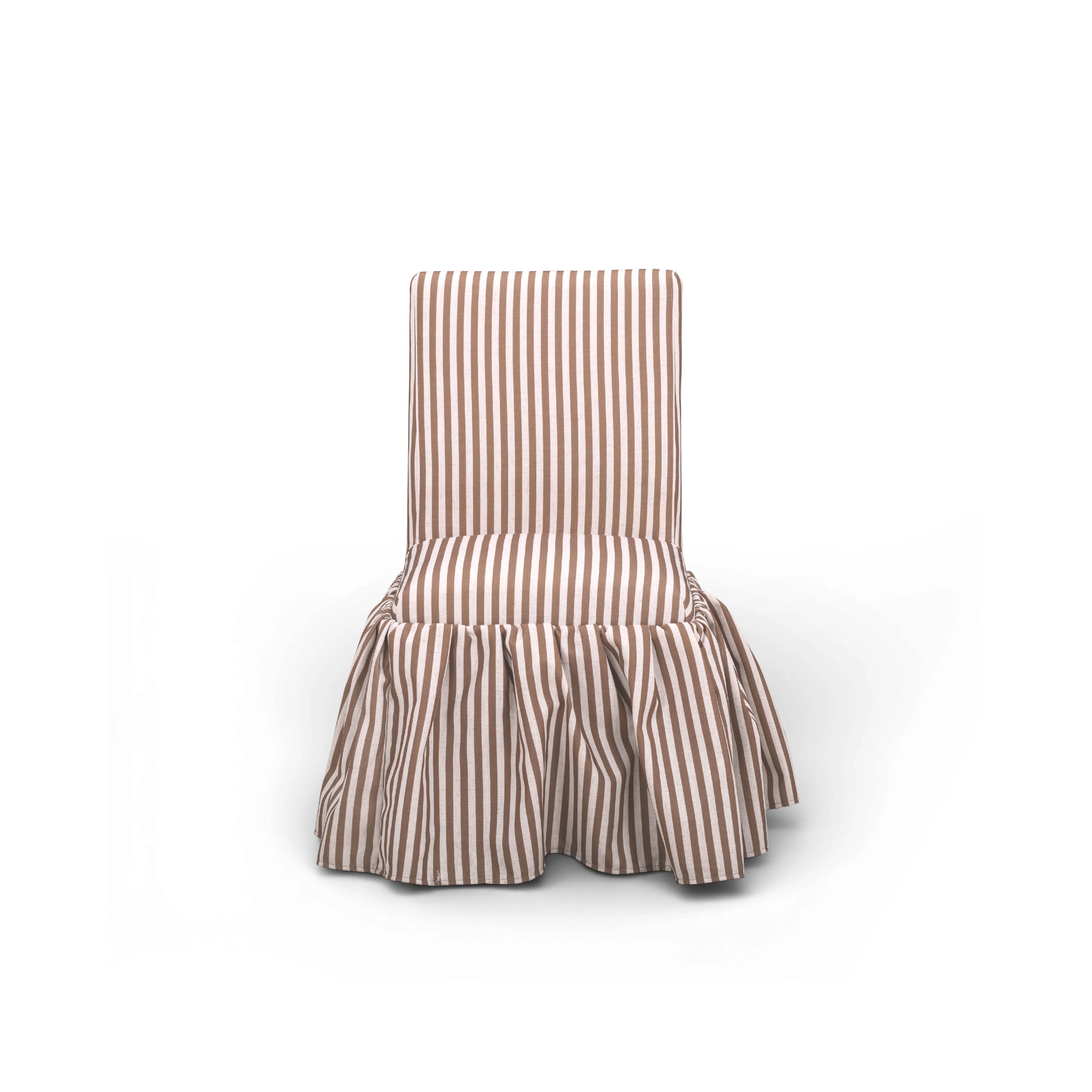 Gertrude Striped Performance Linen Skirted Dining Chair - Image 2