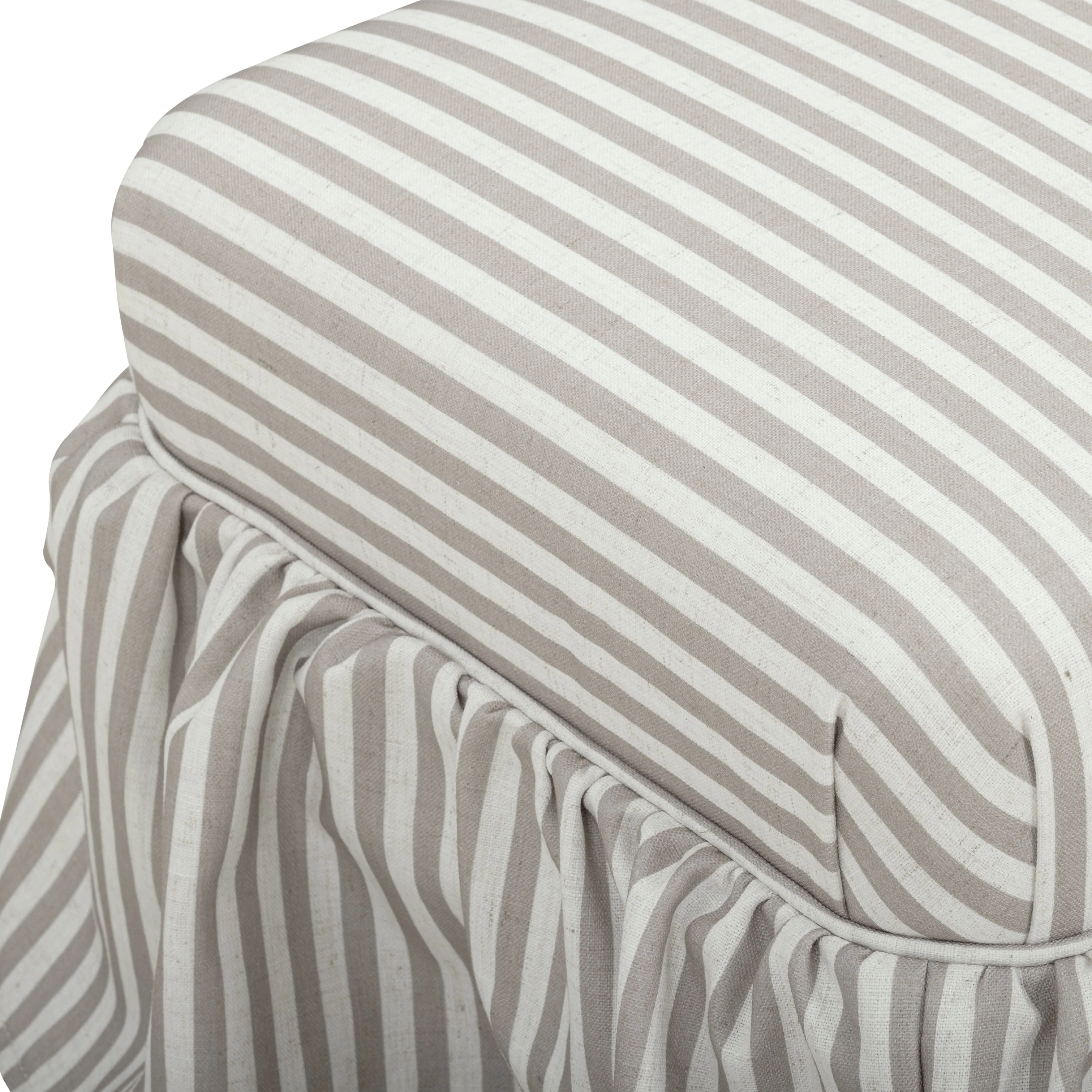 Gertrude Striped Performance Linen Skirted Ottoman - Image 10