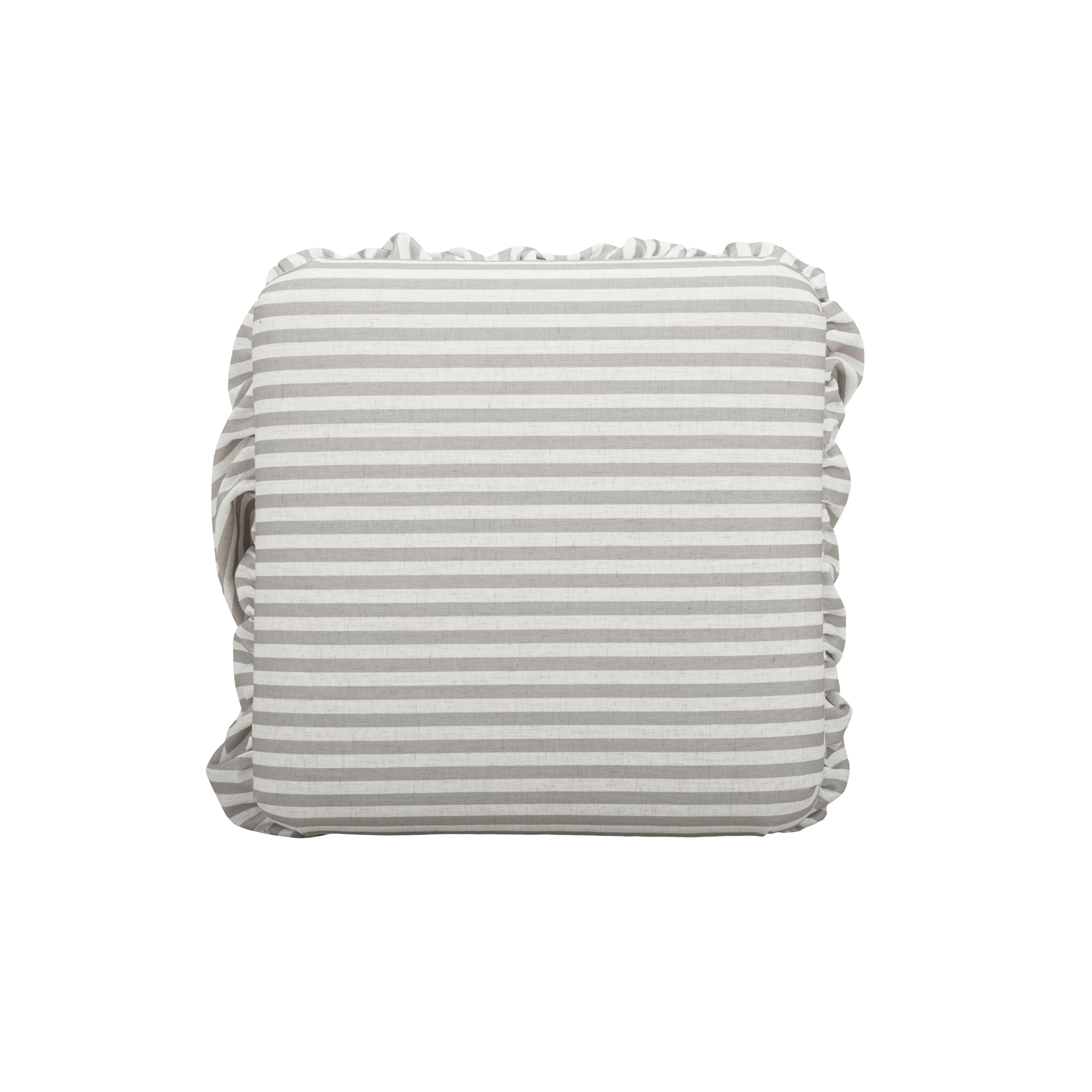 Gertrude Striped Performance Linen Skirted Ottoman - Image 9