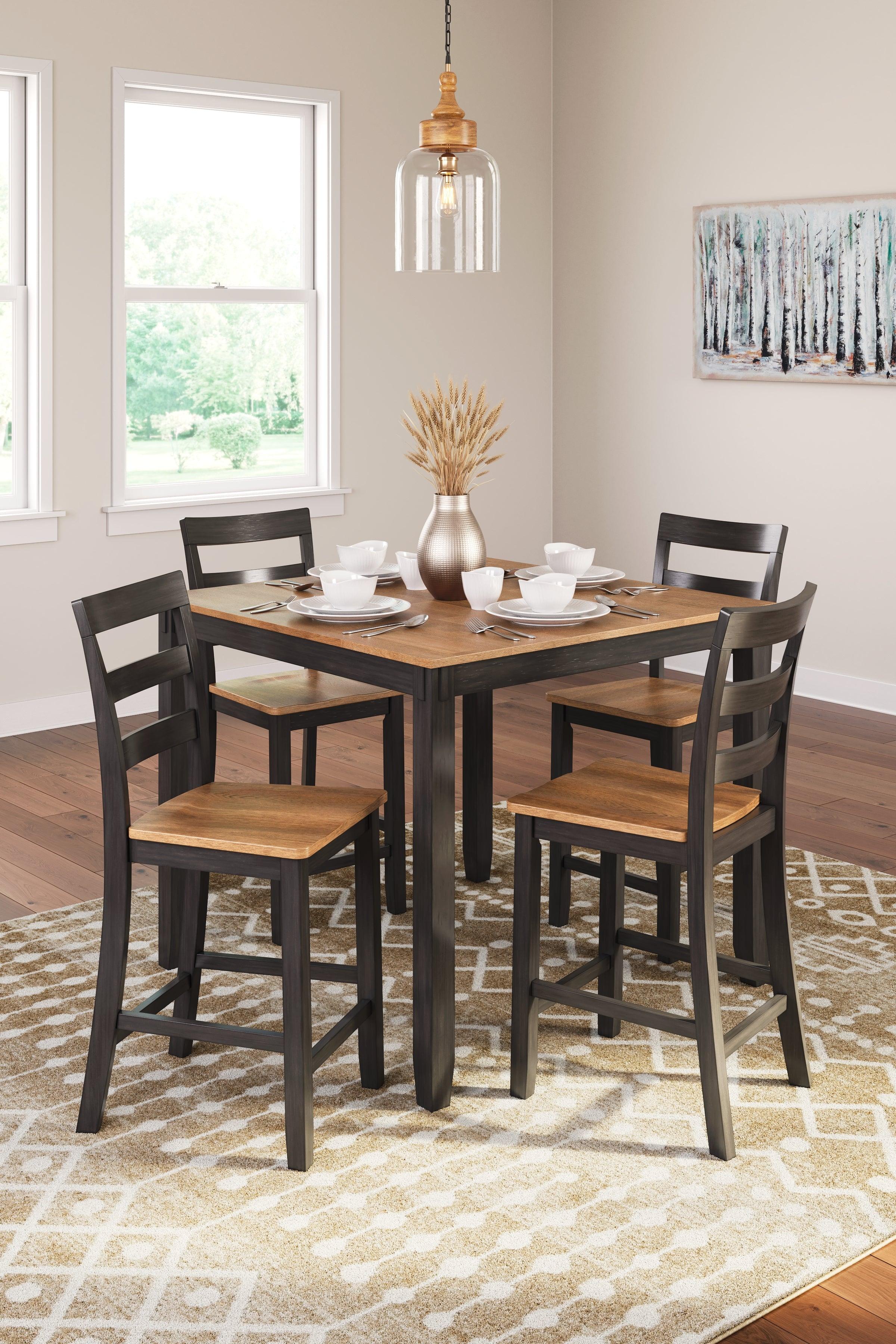 Gesthaven Natural/Brown Counter Height Dining Table and 4 Barstools - Image 4