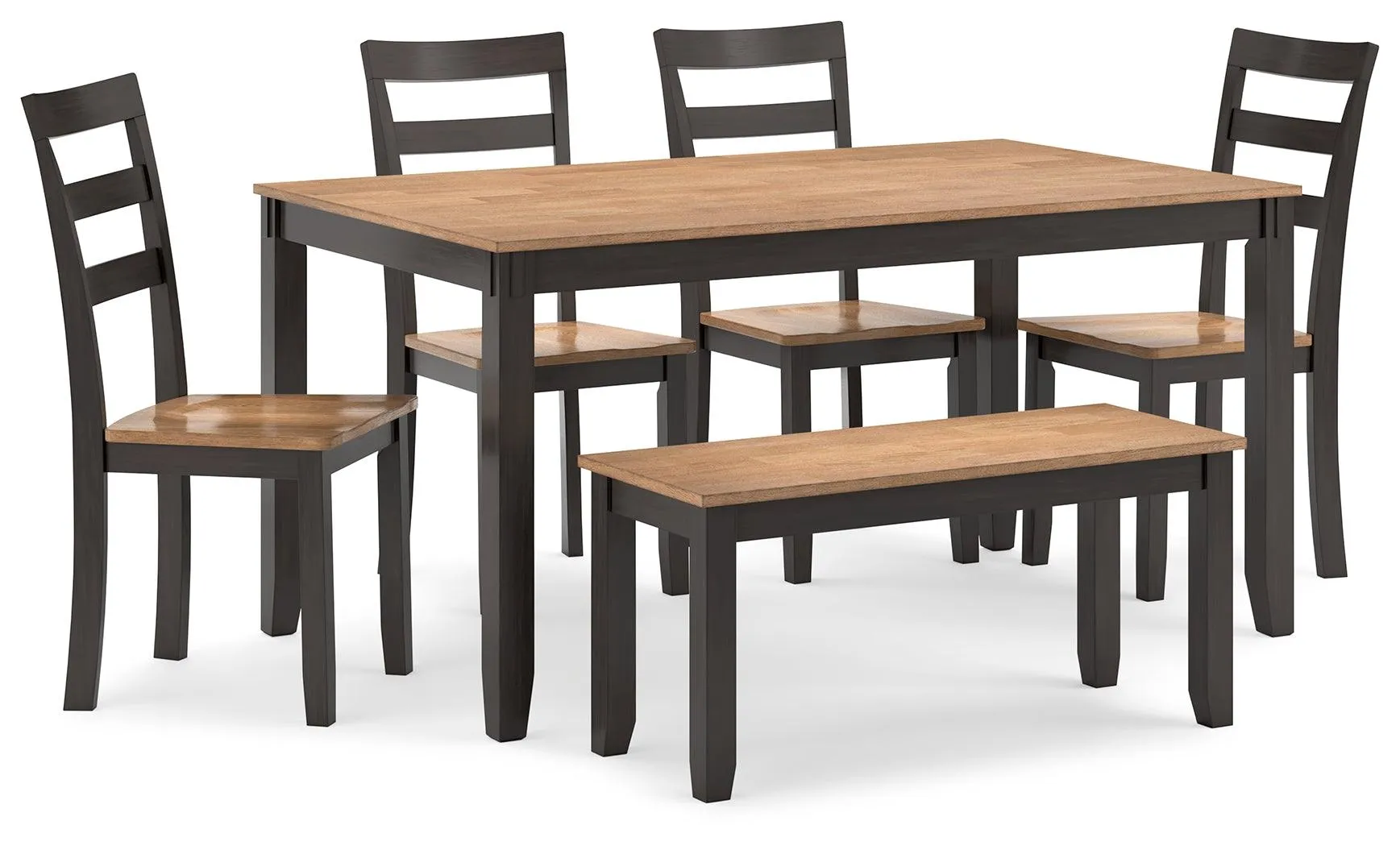 Gesthaven Natural/Brown Dining Table with 4 Chairs and Bench - Image 5