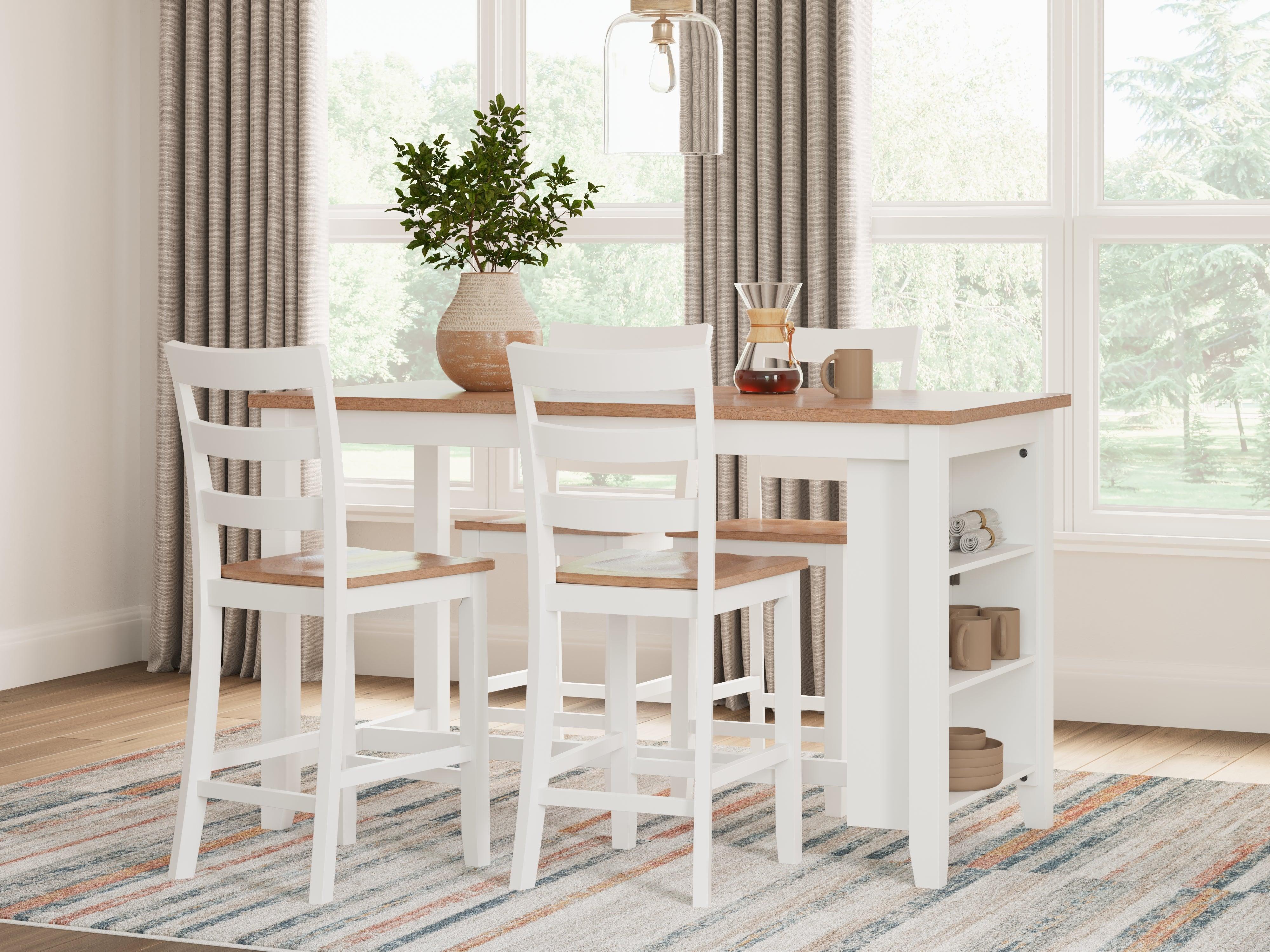 Gesthaven Natural/White Counter Height Barstool, Set of 2 - Image 2