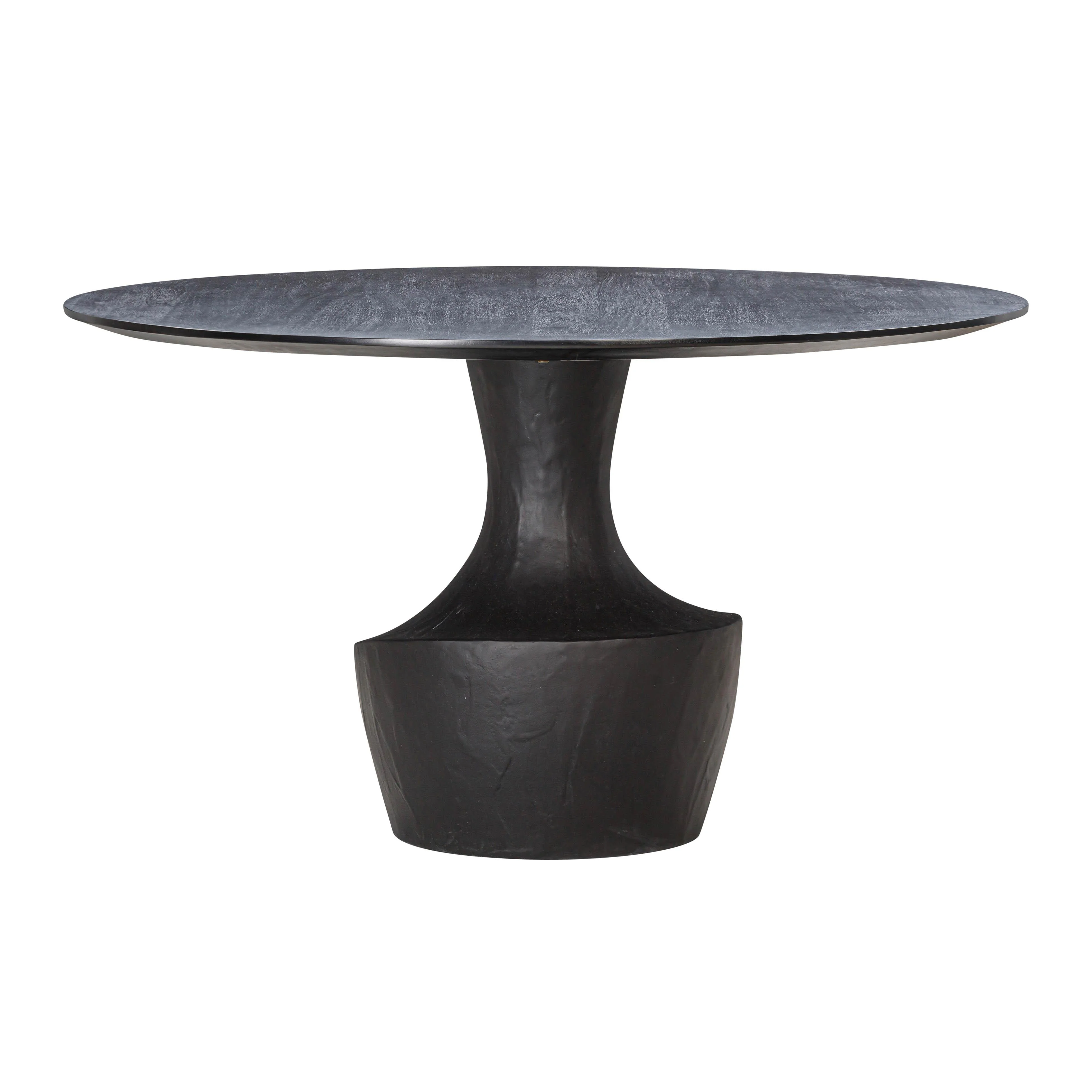 Gevra Black Acacia & Faux Plaster 54" Round Dining Table - Image 3