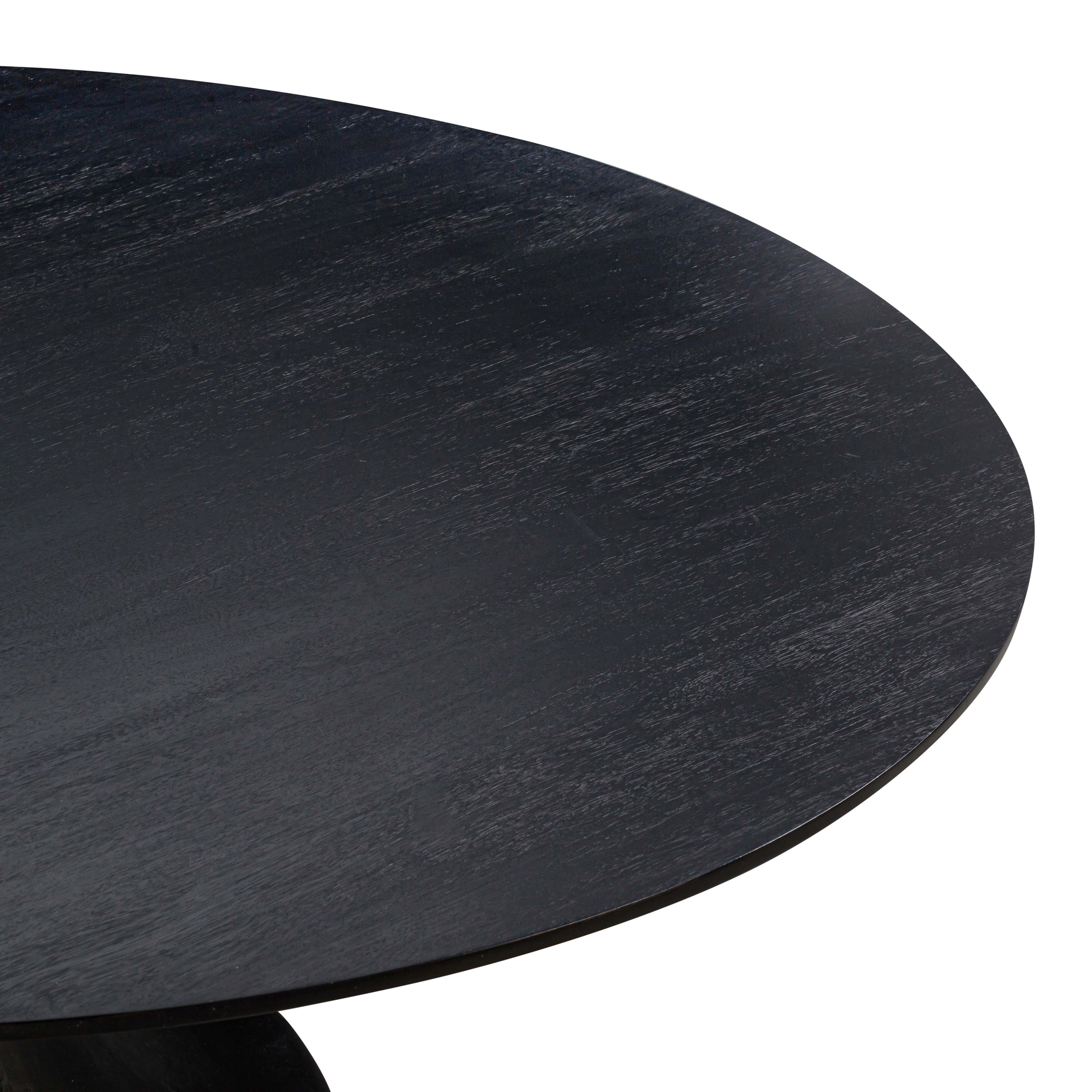 Gevra Black Acacia & Faux Plaster 54" Round Dining Table - Image 6