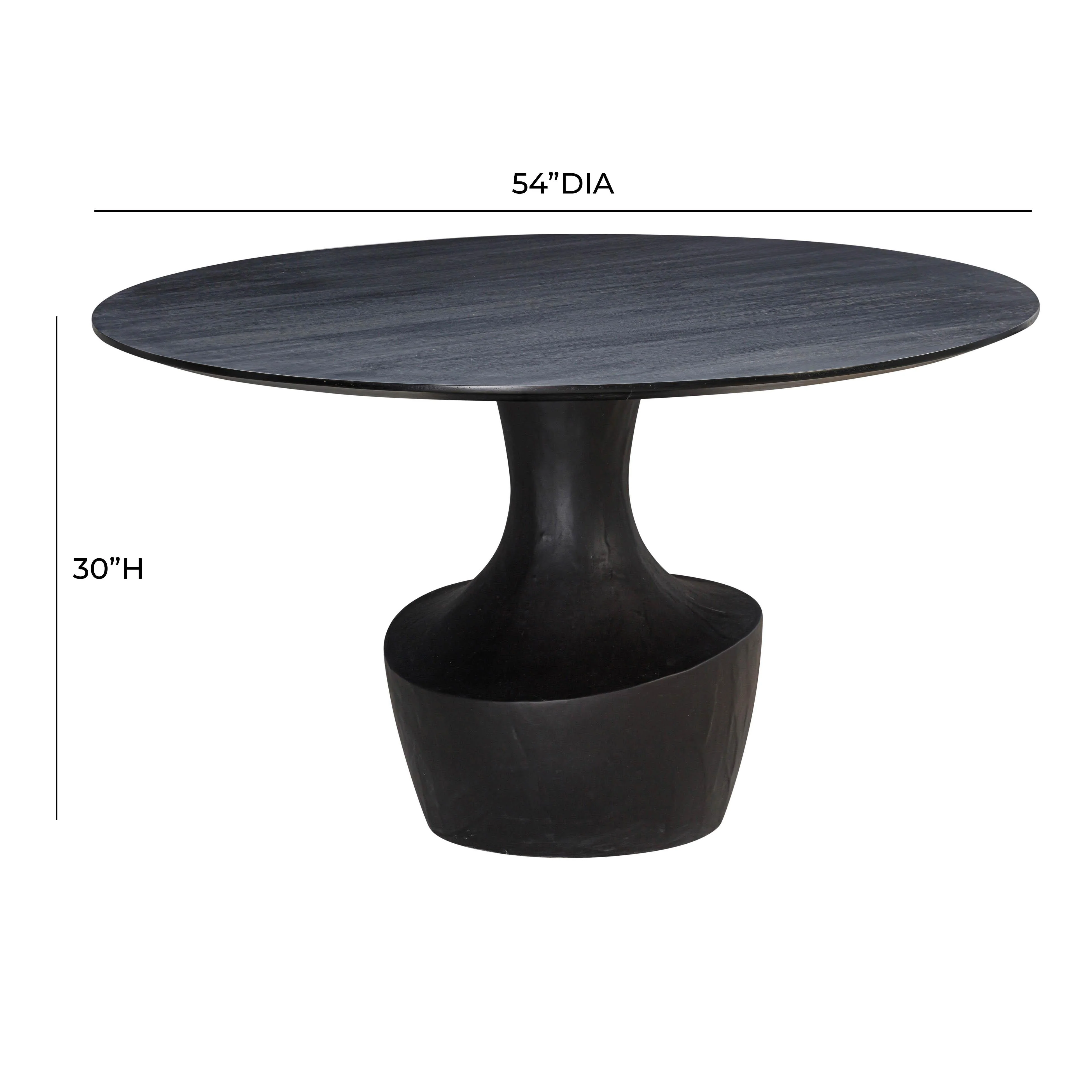 Gevra Black Acacia & Faux Plaster 54" Round Dining Table - Image 7