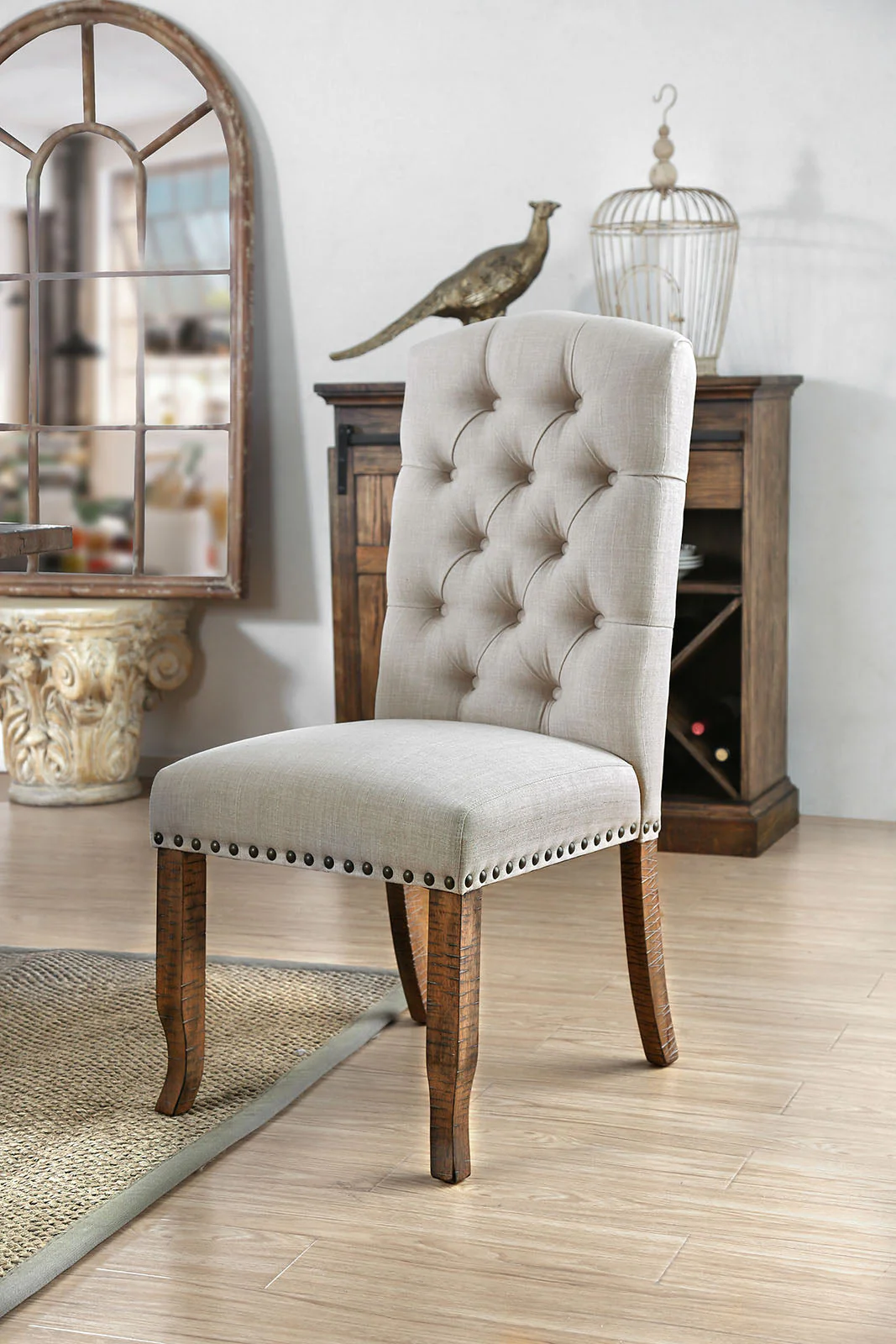 Gianna Rustic Oak/Ivory Side Chair