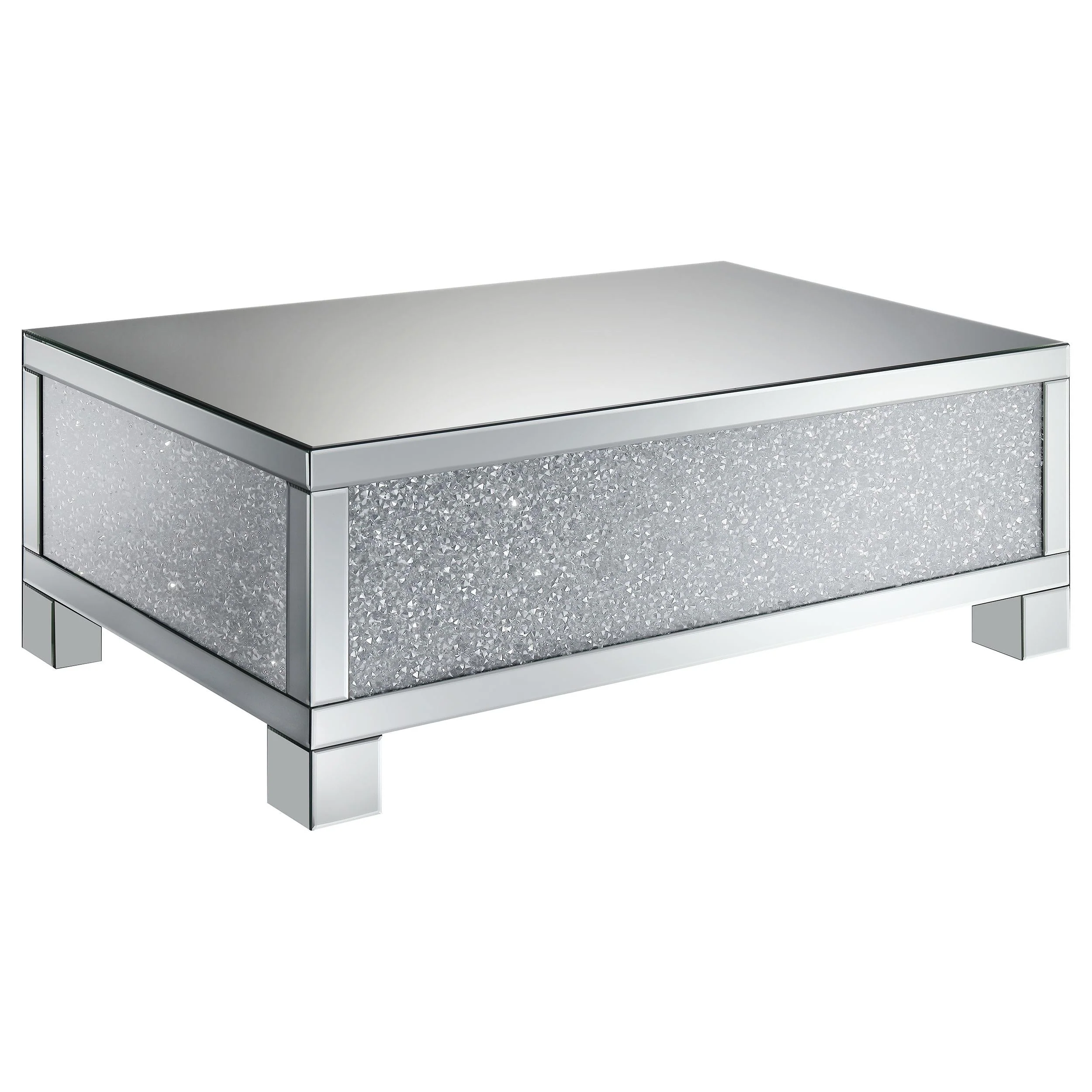 Gillian Silver 2-Piece Mirrored Coffee and End Table Set - Image 3