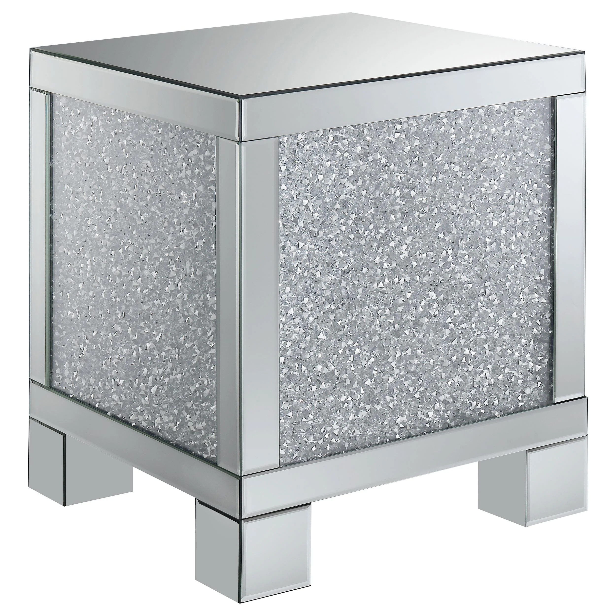 Gillian Silver 3-Piece Mirrored Coffee and End Table Set - Image 5
