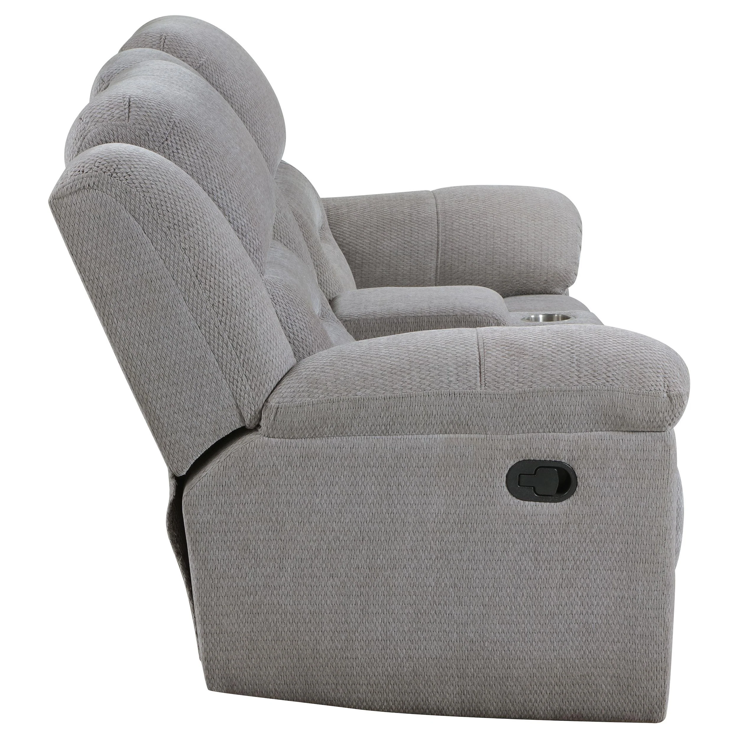 Gilson Gray Chenille Reclining Loveseat - Image 7
