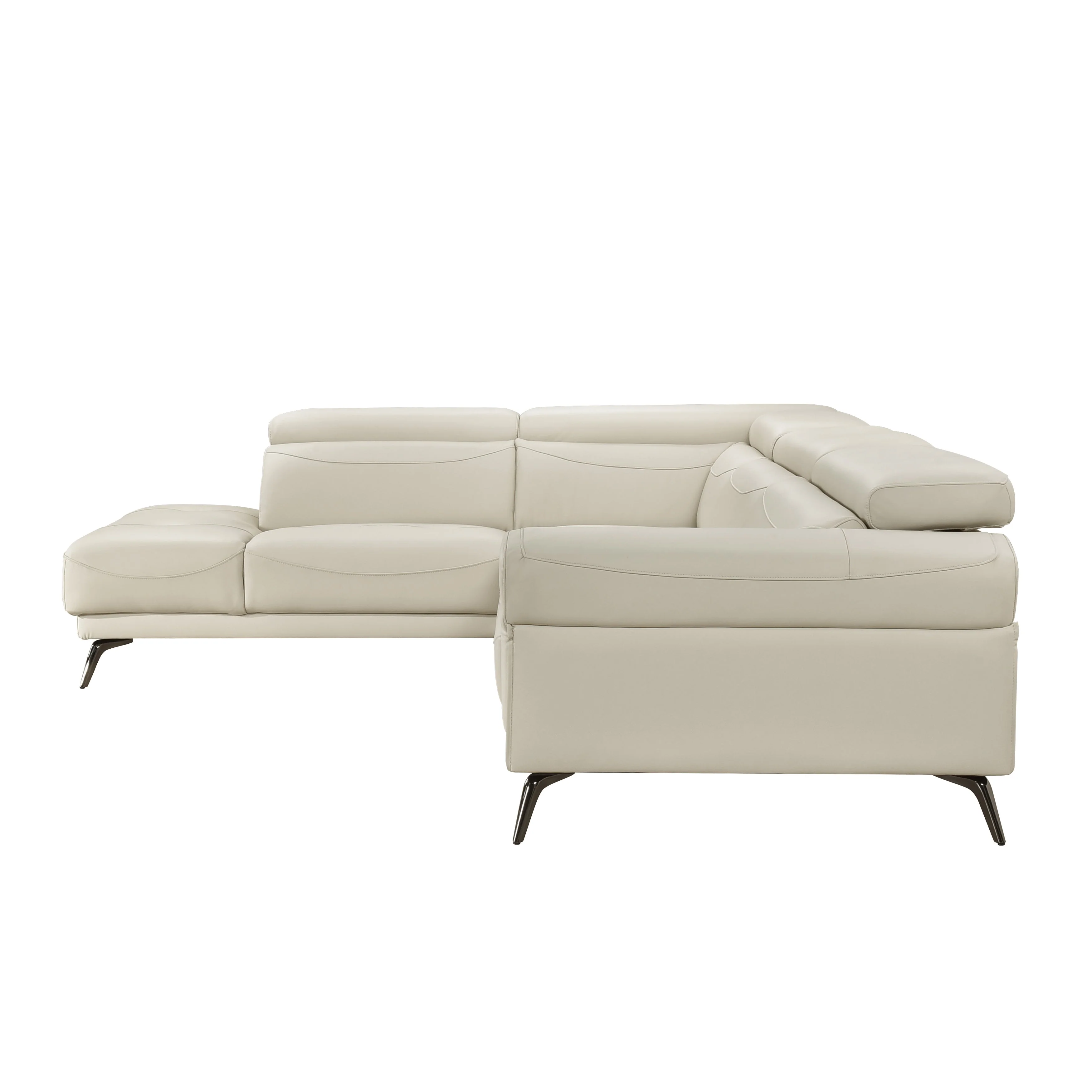 Giselle Beige Leather 2-Piece Sectional with Left Chaise - Image 18